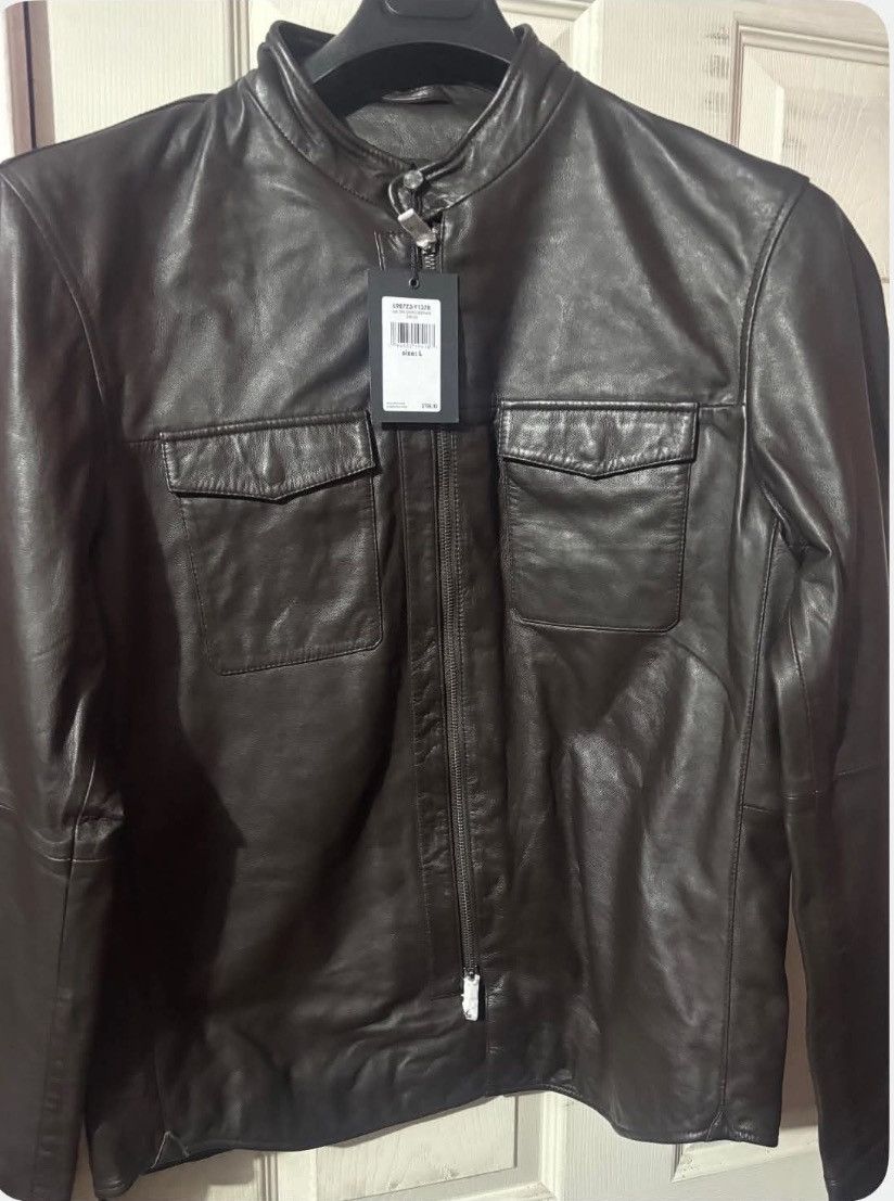 John Varvatos Leather snapfront jacket size large Size US L / EU 52-54 / 3 - 8 Thumbnail