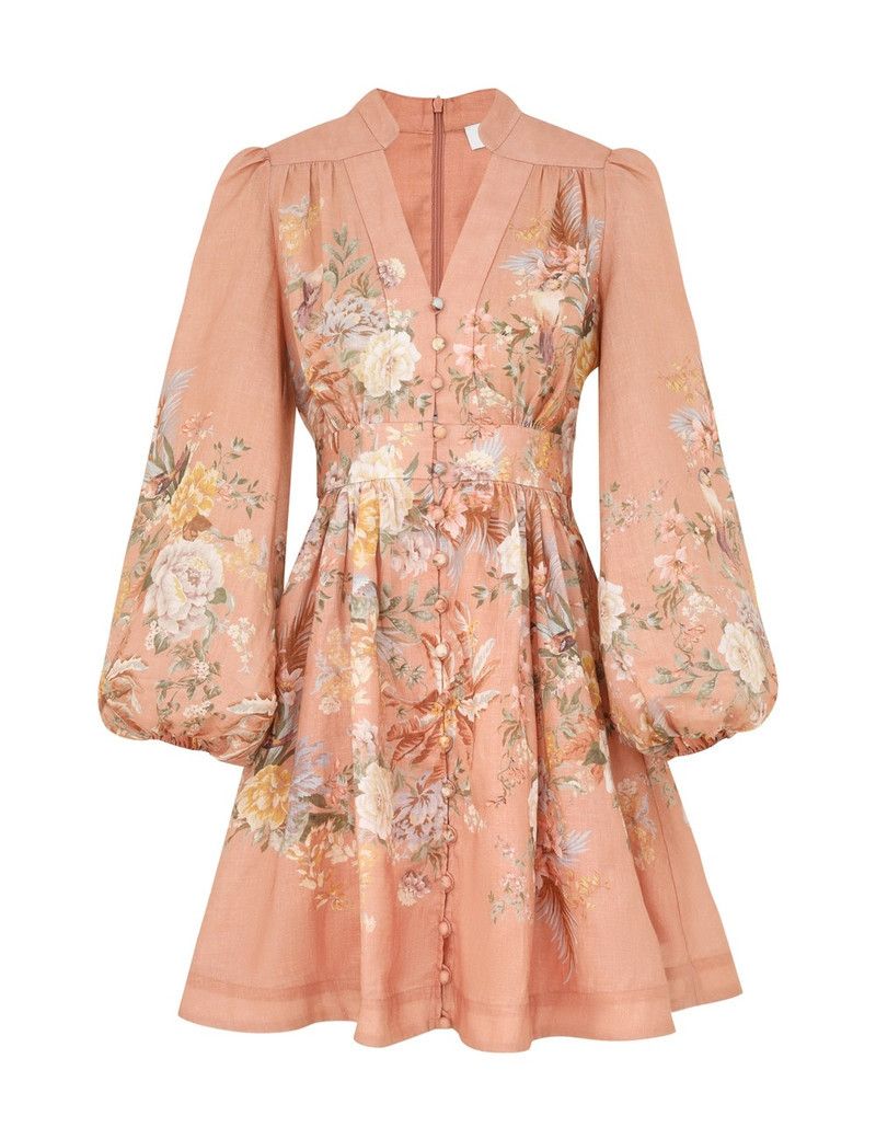 Zimmermann oc11z0525 Ottie Plunge Mini Dress in Multicolor | Grailed