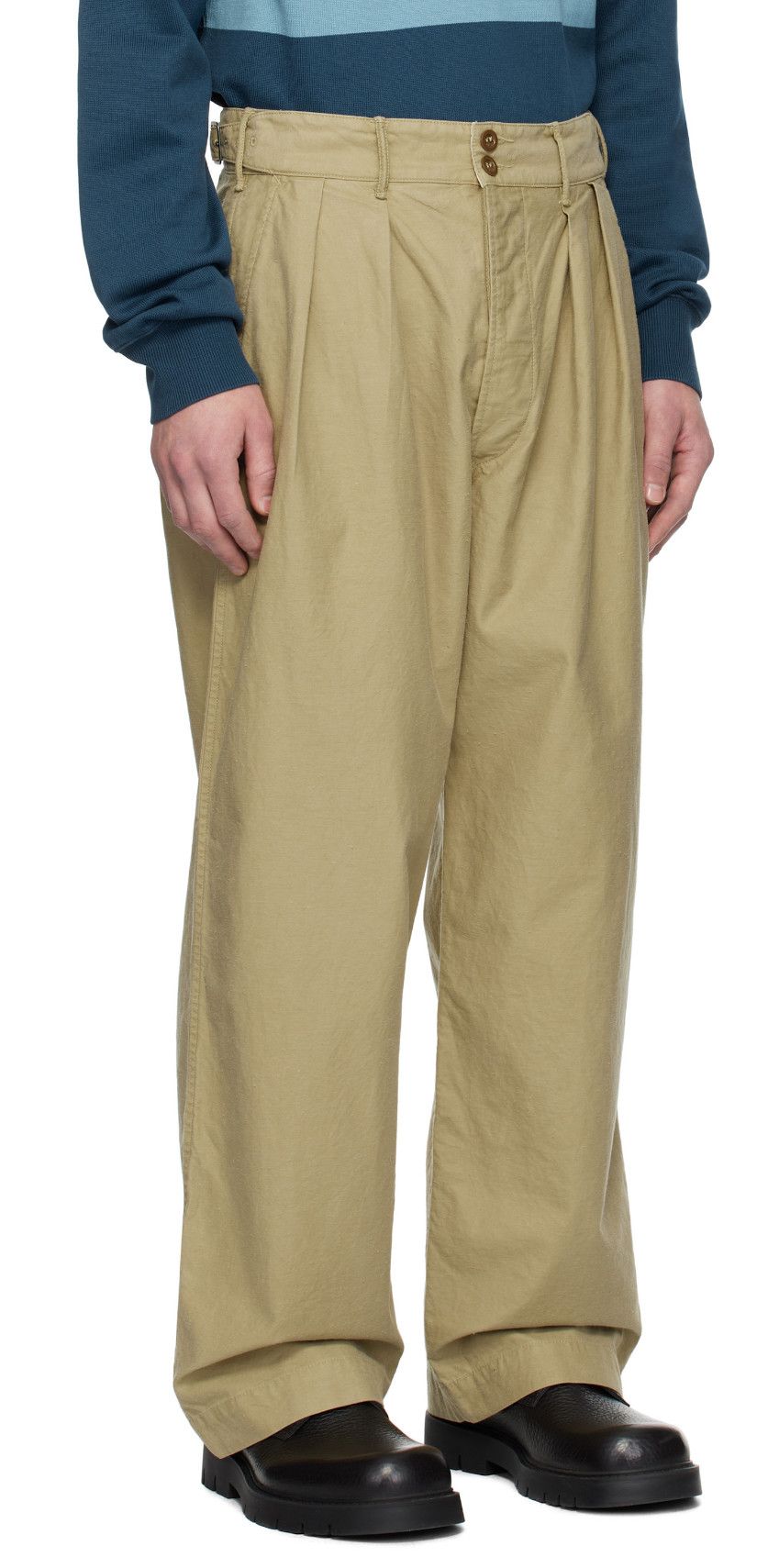 RRL Ralph Lauren Khaki Pleated Chino Trousers Size US 29 - 15 Thumbnail