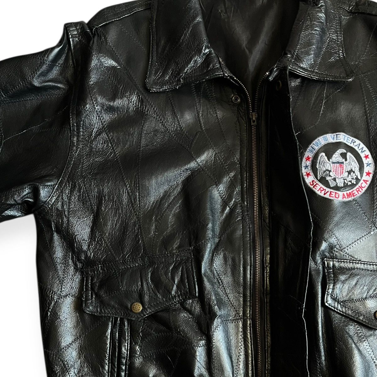 Vintage Vintage Patchwork Leather Bomber Veteran Patch Jacket Size US L / EU 52-54 / 3 - 4 Thumbnail
