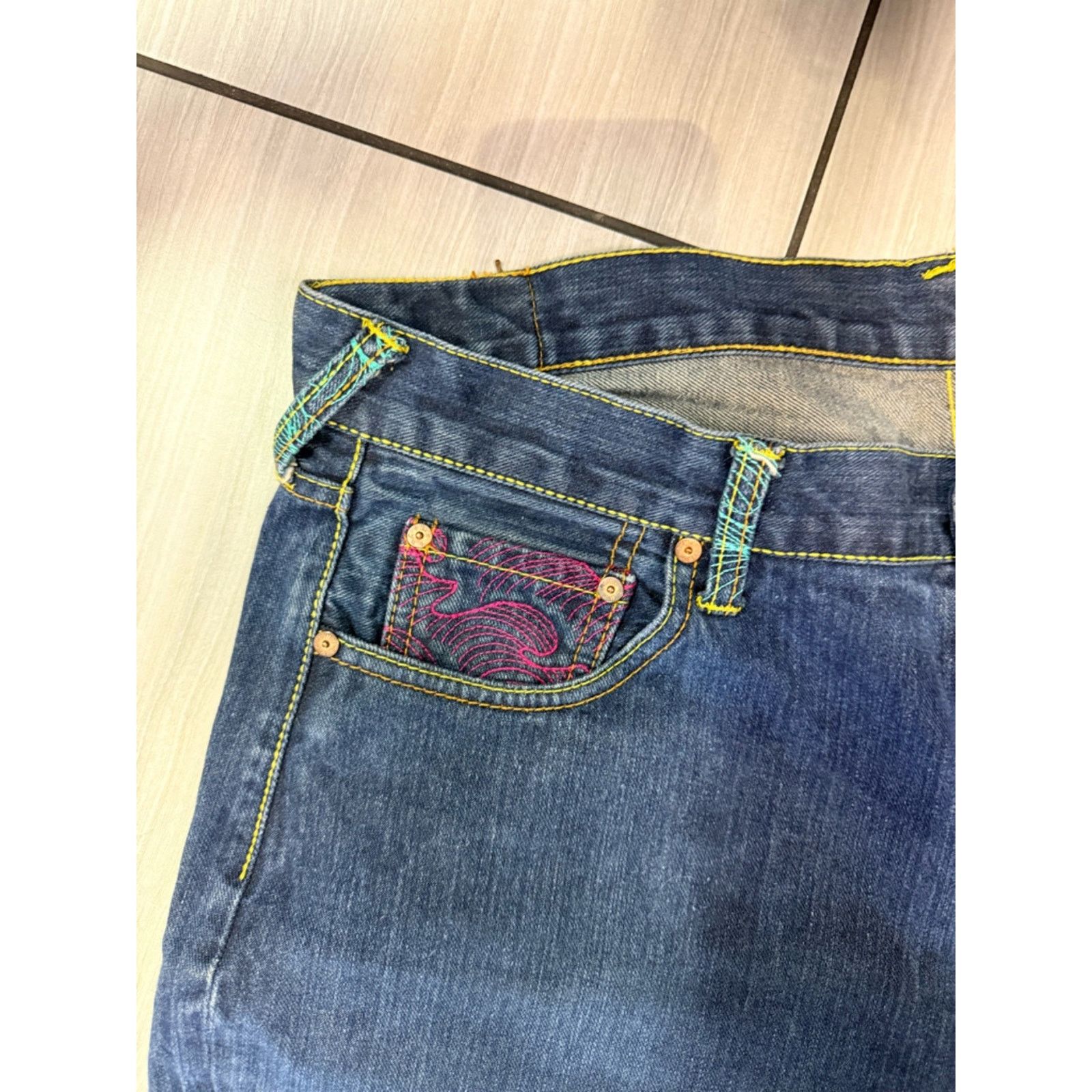 RMC Jeans RMC Red Monkey Company Embroidered Samurai Denim Shorts Size US 40 / EU 56 - 3 Thumbnail