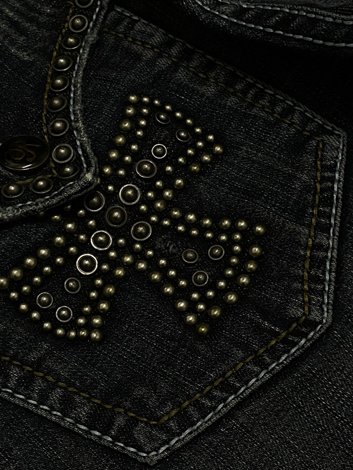 Beauty Beast Vinage OG 1990s Designer Rock & Roll Affliction Cross Flared Size US 32 / EU 48 - 16 Thumbnail