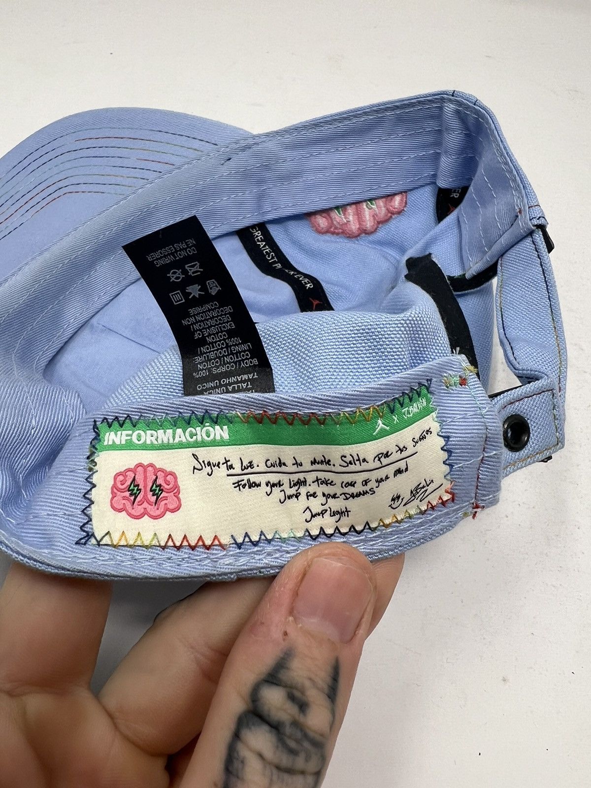 Jordan Brand × Nike Jordan X J Balvin baby blue strap back hat FW22 rare Size ONE SIZE - 6 Thumbnail
