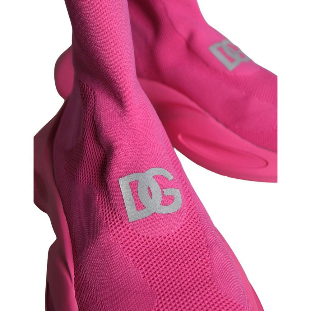 Dolce & Gabbana Dolce & Gabbana Pink Logo Print Slip On Socks Sneakers Shoes Size US 11 / EU 44 - 7 Thumbnail