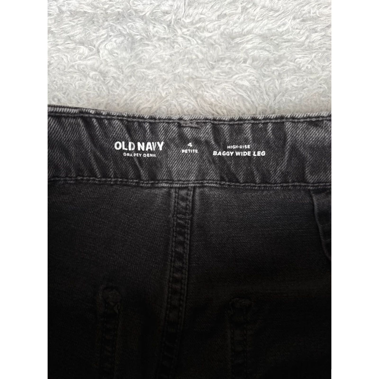 Old Navy Old Navy Jeans Womens 4 Adult 27x27 Black Denim Wide-Leg 90s Retro Distressed Pockets Regular Rise Womens Size 27" / US 4 / IT 40 - 6 Thumbnail
