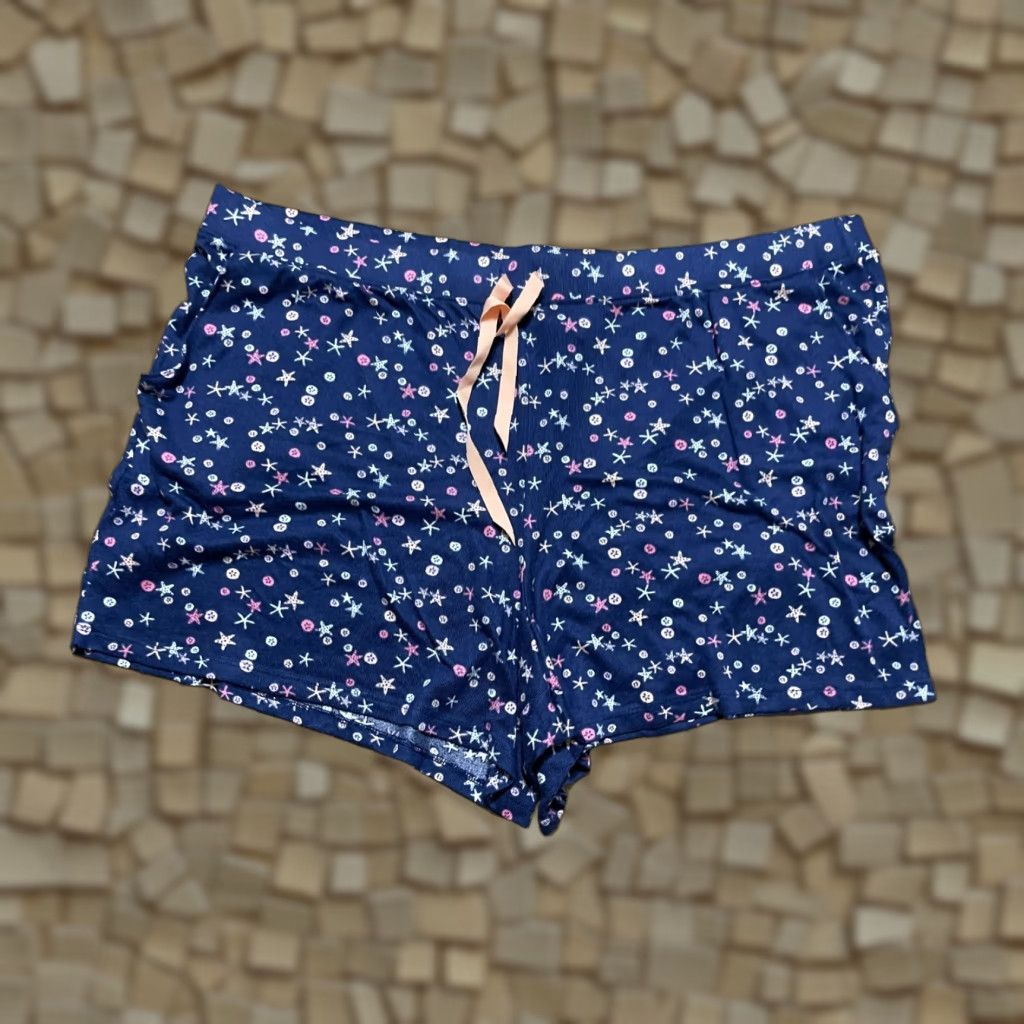 Vintage Time & Tru Shorts Women Plus 2X Sleep Shorts White Navy Pink White Lounge Pattern Solid Vintage? No. (Wait) Size 40" / US 18 - 1 Thumbnail