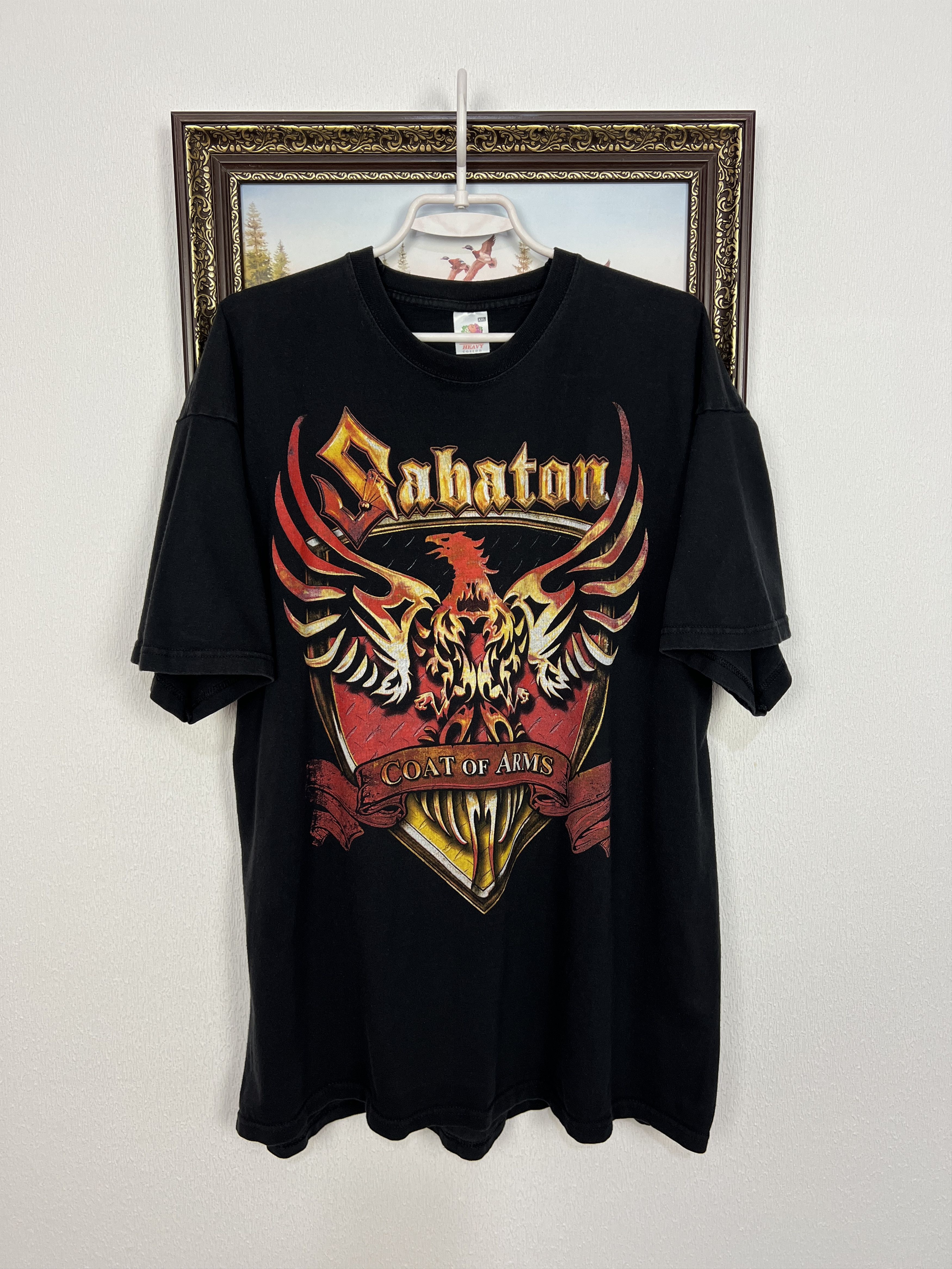 Fruit Of The Loom Vintage Sabaton Coat of Arms Over Print Shirt Tee Big Logo Size US XXL / EU 58 / 5 - 1 Thumbnail