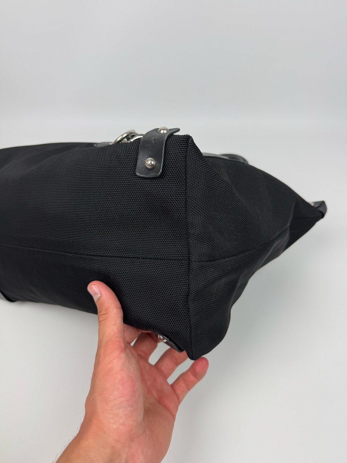 Bally Bally Cloth Canvas/Leather Black Handbag Size ONE SIZE - 14 Thumbnail