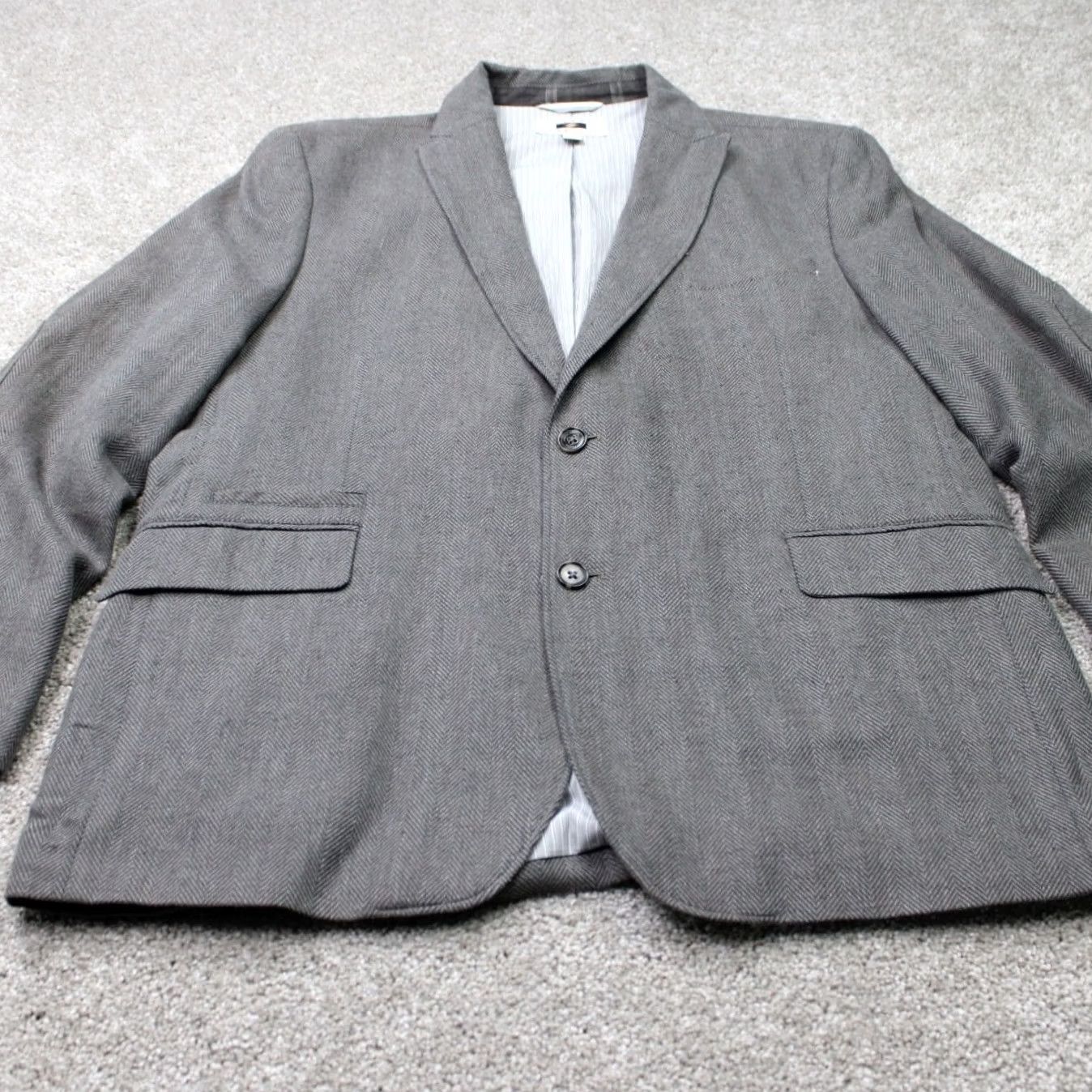Joseph Abboud Joseph Abboud Blazer Mens 2XL Gray Linen/Cotton 2 Button Sports Jacket Blazer Mens 2XL Gray Linen/Cotton 2 Button Sports Jacket Size 48R - 2 Thumbnail