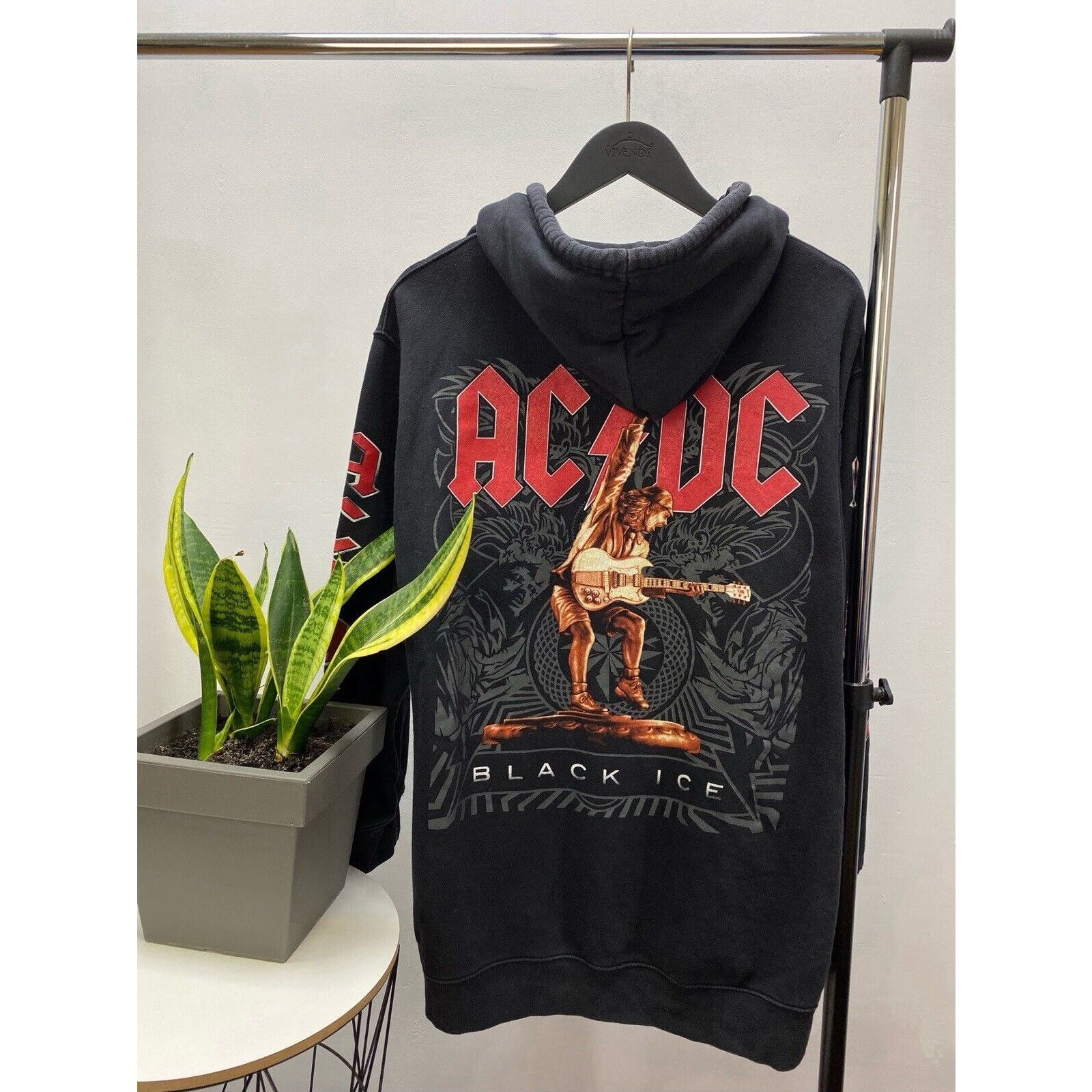 AC/DC × Vintage AC/DC Black Ice 2000s Zip Up Hoodie Promo Album Faded XL Size US XL / EU 56 / 4 - 22 Thumbnail
