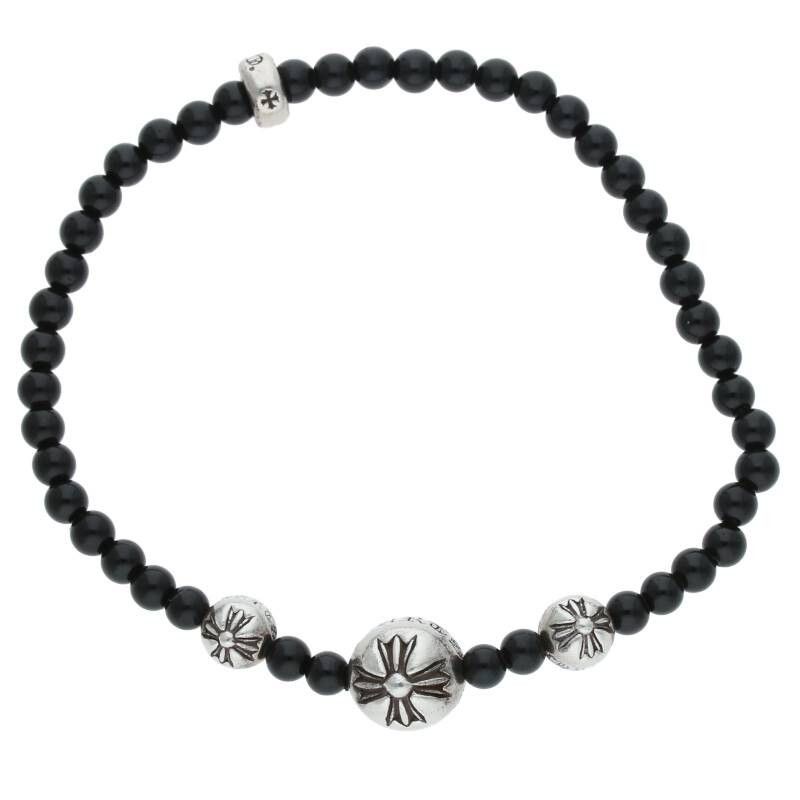 image of Chrome Hearts Black Mini Beaded Bracelet, Men's
