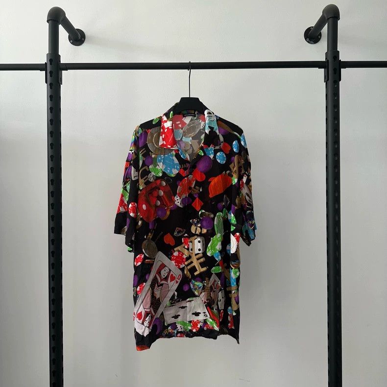 Balenciaga Balenciaga size 37 SS19 casino print logo short sleeve shir Size US M / EU 48-50 / 2 - 1 Thumbnail