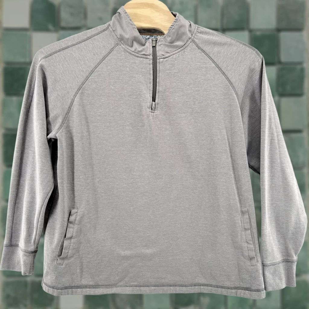 Vintage Margaritaville Pullover Sweater Mens XL Gray Half Zip Athletic Casual Pockets Size US XL / EU 56 / 4 - 1 Thumbnail