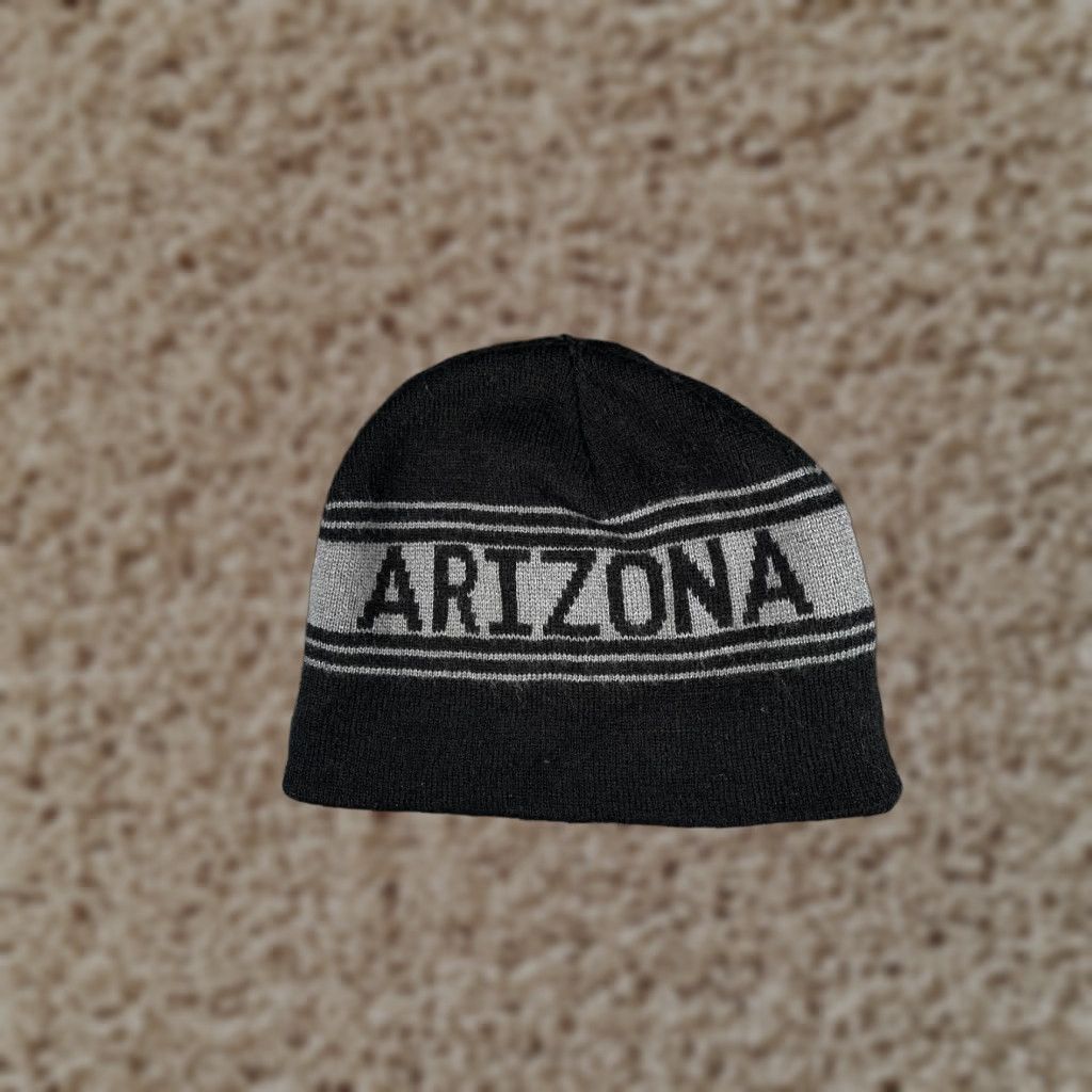 Vintage American Crown Arizona Beanie Adult One Size Black Gray Knit 100% Acrylic Mens Size ONE SIZE - 1 Thumbnail