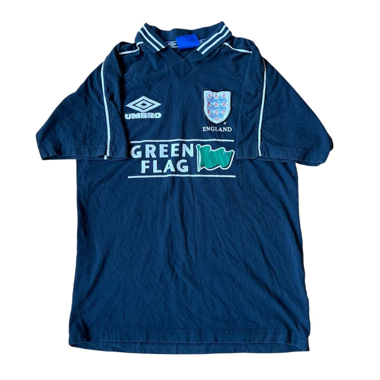 UMBRO - 激レア umbro 1998 イングランド代表 GREEN FLAG ポロシャツ ENGLAND GREEN FLAG 1997/1998 TRAINING PRESENTATION JACKET
