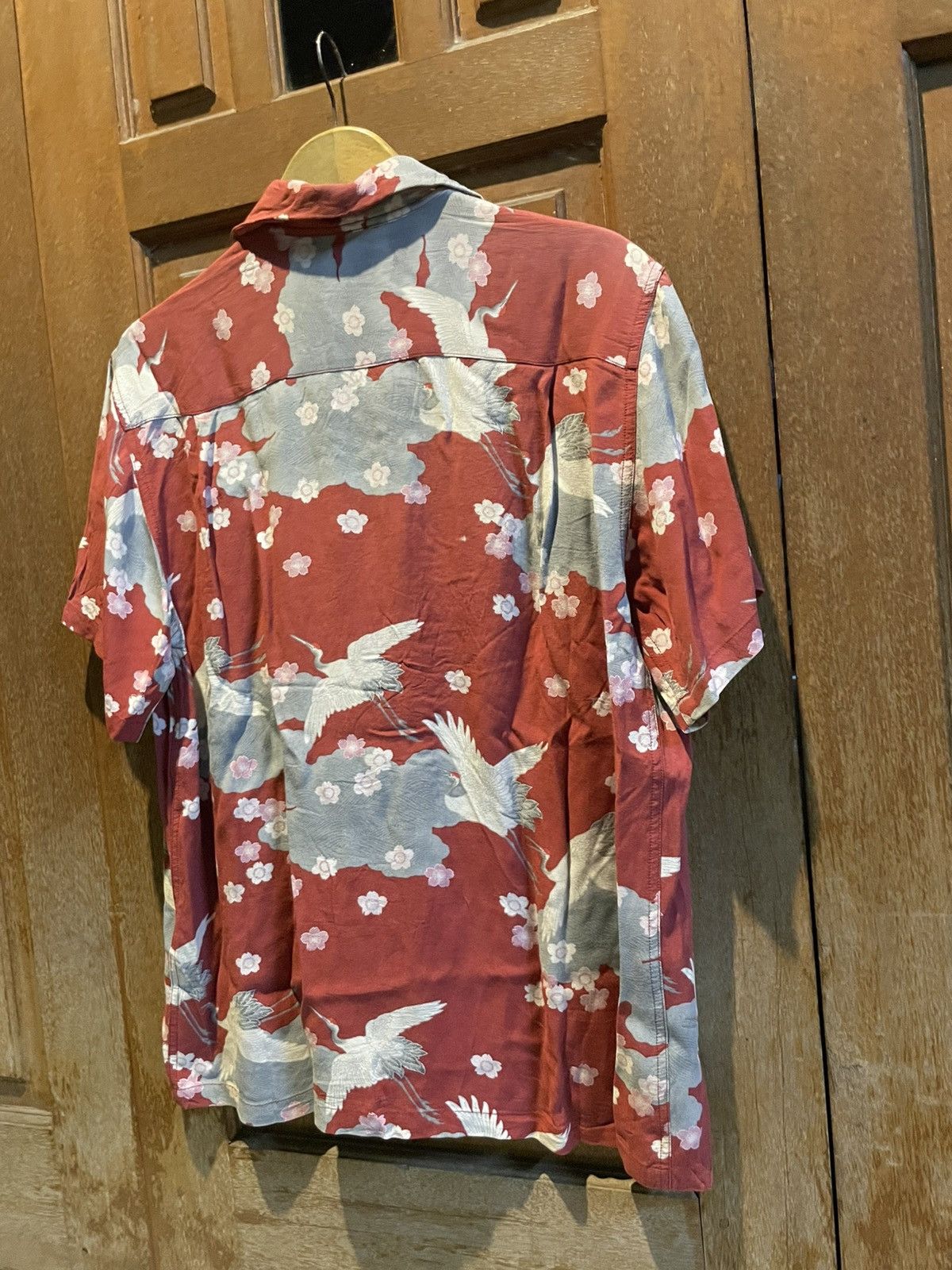 70s Rare Vintage Sukajan Bird 100% Rayon Button Shirt