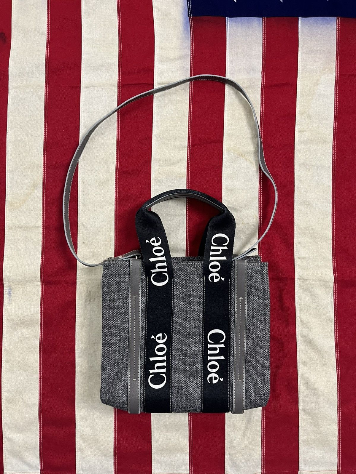 Chloe Chloe Black Webbing woody tote bag small Size ONE SIZE - 2 Thumbnail