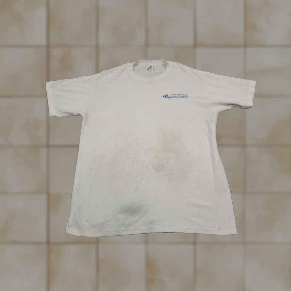 Jerzees VINTAGE Iowa American Water Company Shirt Adult Large L White Made in USA 90s Size US L / EU 52-54 / 3 - 1 Thumbnail