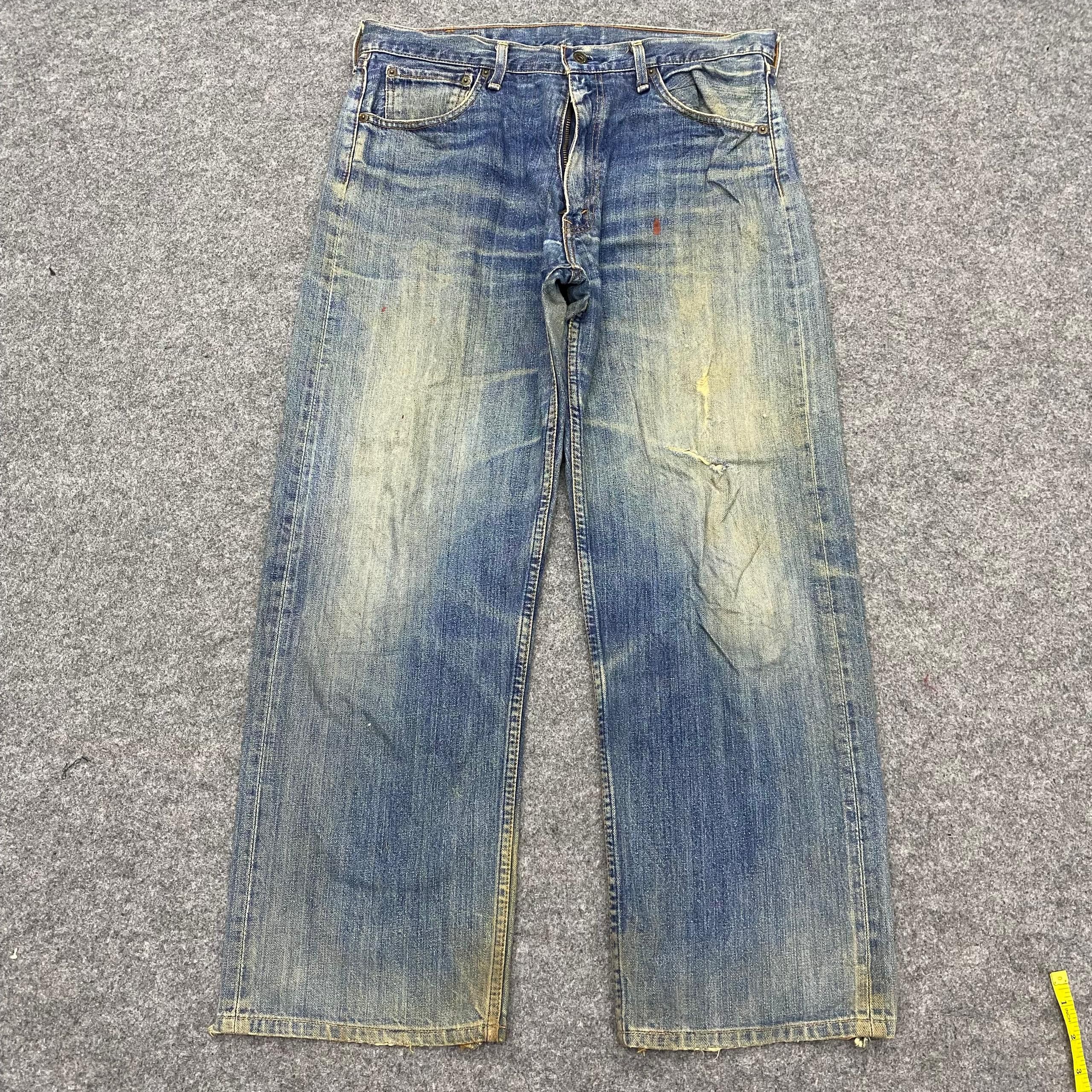 Levi's Vintage Levis 503 Distressed Denim Kurt Cobain Style Size US 35 - 1 Thumbnail