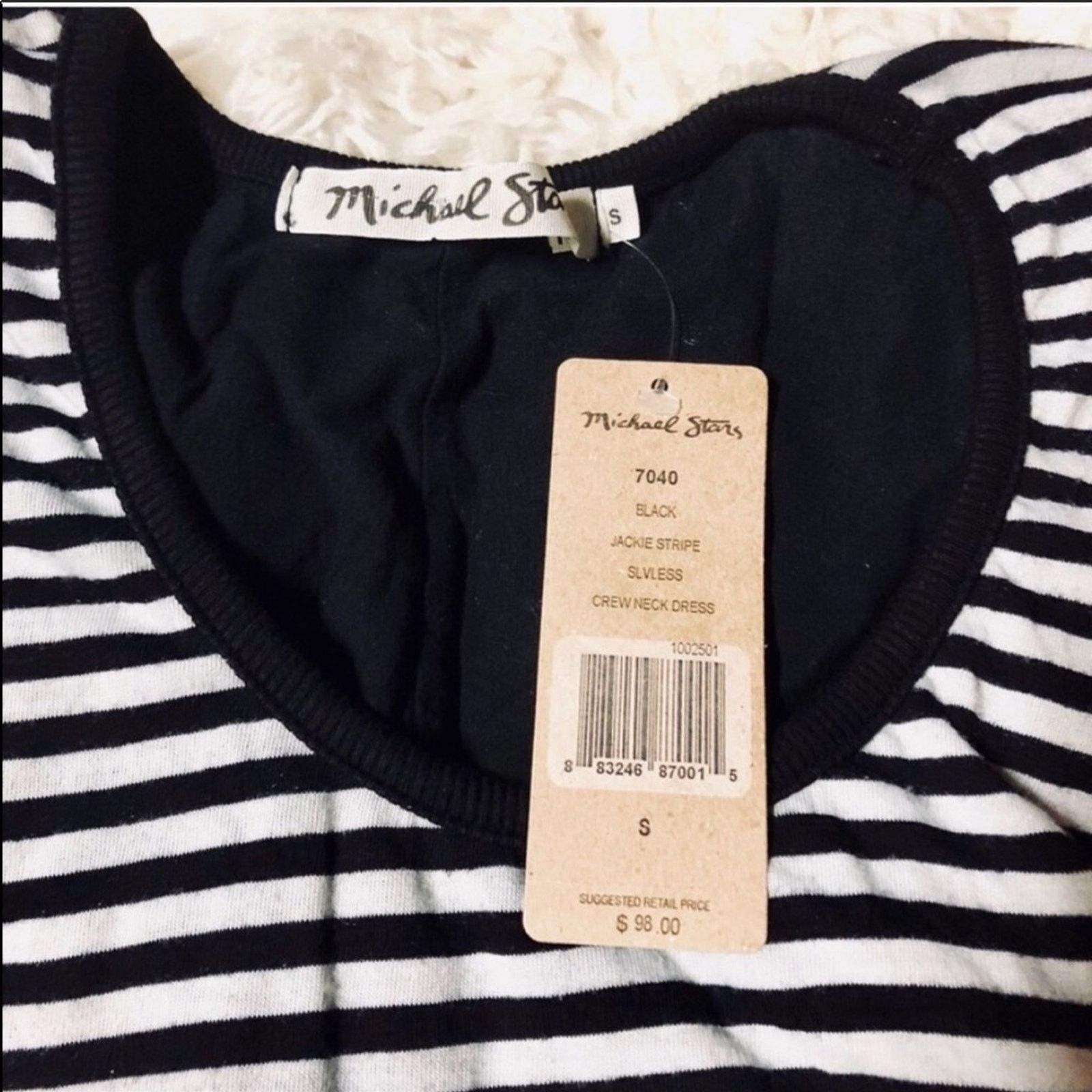 Anthropologie NEW MICHAEL STARS REVOLVE Black Grey Striped Tank Dress Size S / US 4 / IT 40 - 6 Thumbnail