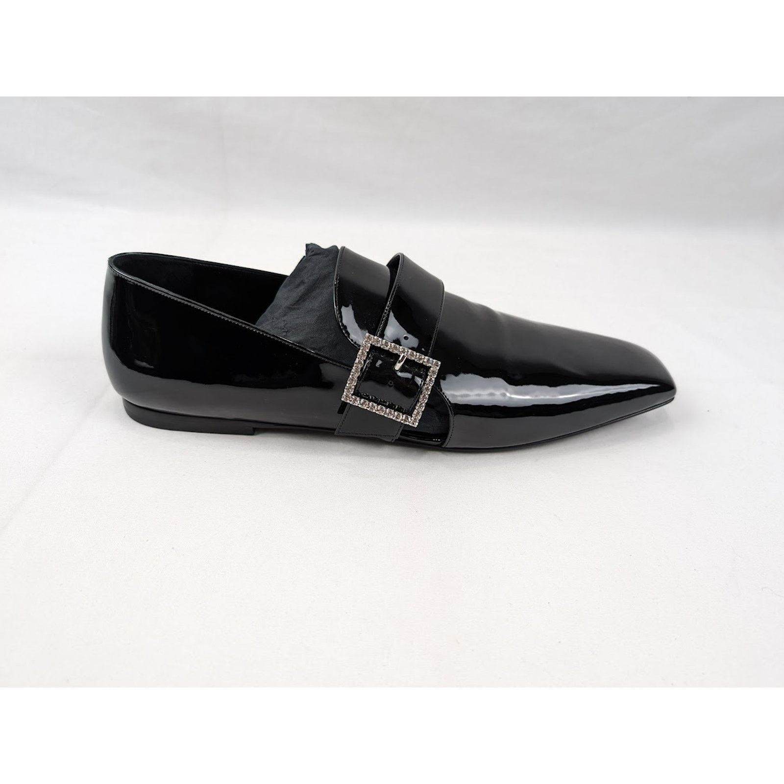Saint Laurent Paris o1rshd1 Vernice Grupy Tristan Slipper in Nero Size US 11 / EU 44 - 1 Thumbnail