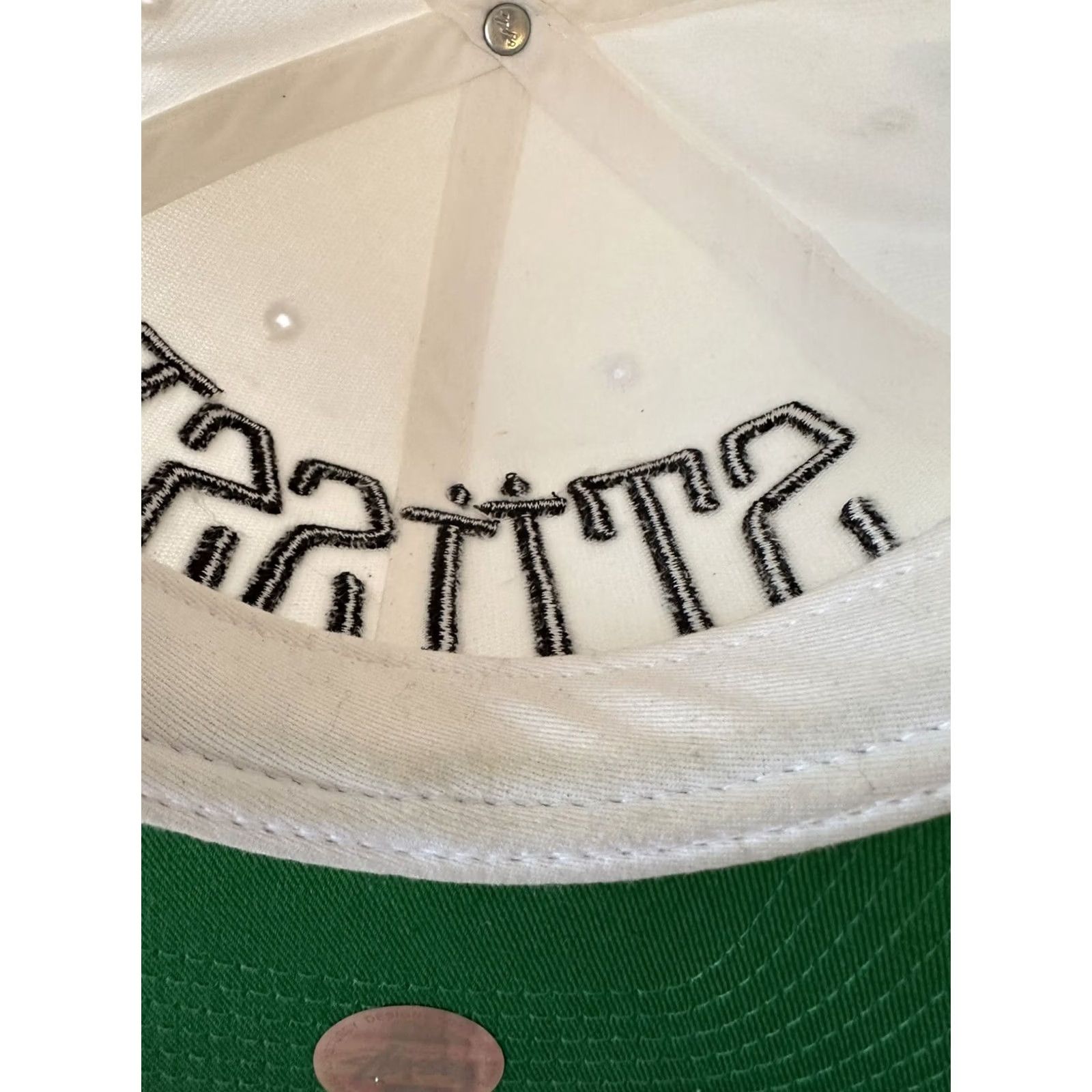 Logo 7 VINTAGE Stussy Logo Embroidered Big Logo Snapback Spellout White Black Hat Mens One Size White USA Hat Size ONE SIZE - 7 Thumbnail