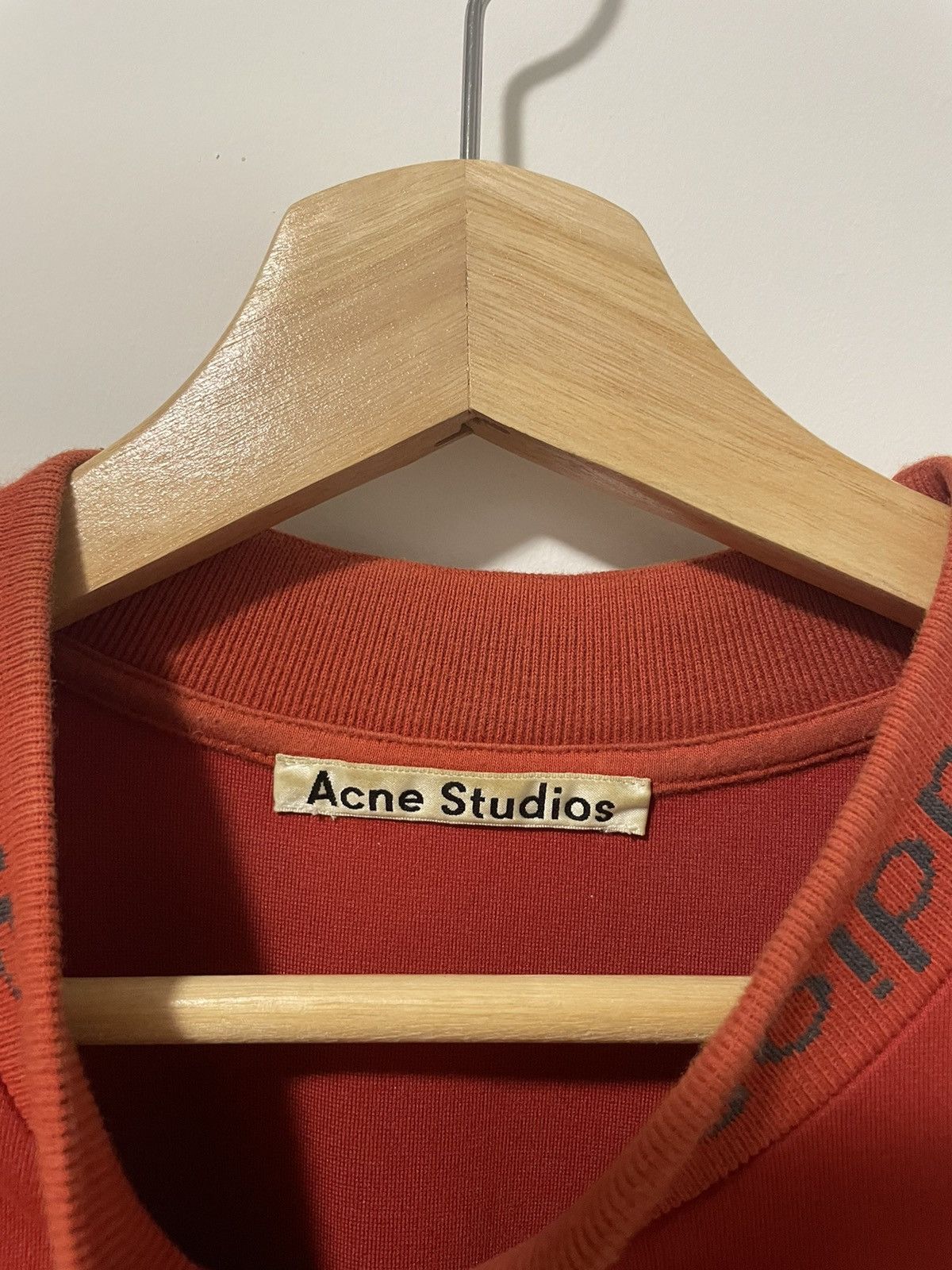 Acne Studios Acne Studios Red Ribbed Logo T-Shirt Size US M / EU 48-50 / 2 - 3 Thumbnail