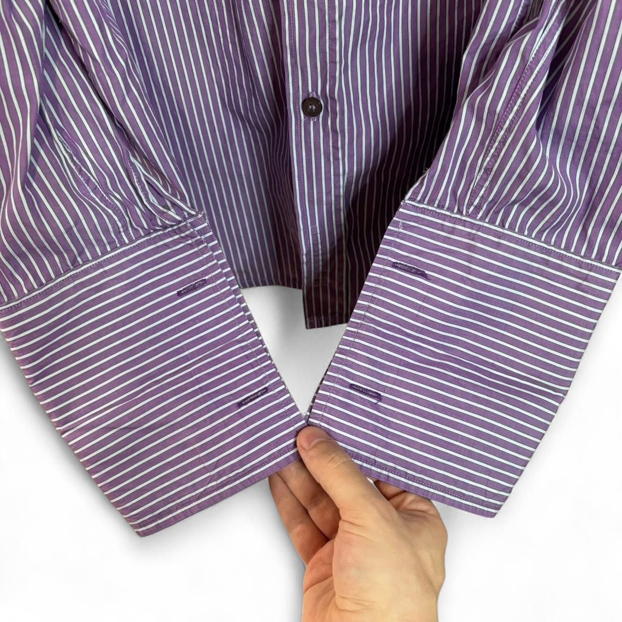 Paul Smith × Vintage Vintage Paul Smith Striped Purple Button-Up Shirt Size US L / EU 52-54 / 3 - 6 Thumbnail