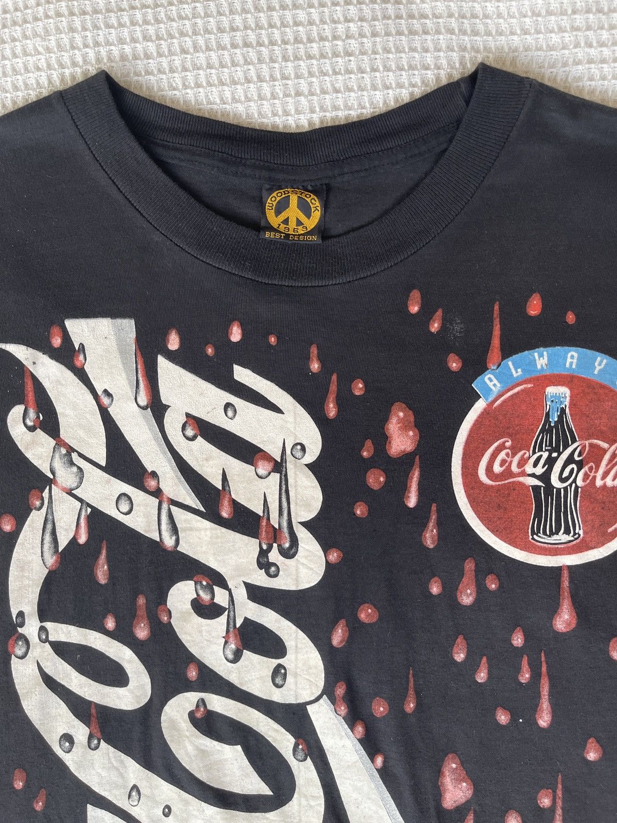 Coca Cola Vintage 90s Thrashed🔥COCA COLA✖️WOODSTOCK🔥AOP Distressed Tee Size US L / EU 52-54 / 3 - 5 Thumbnail