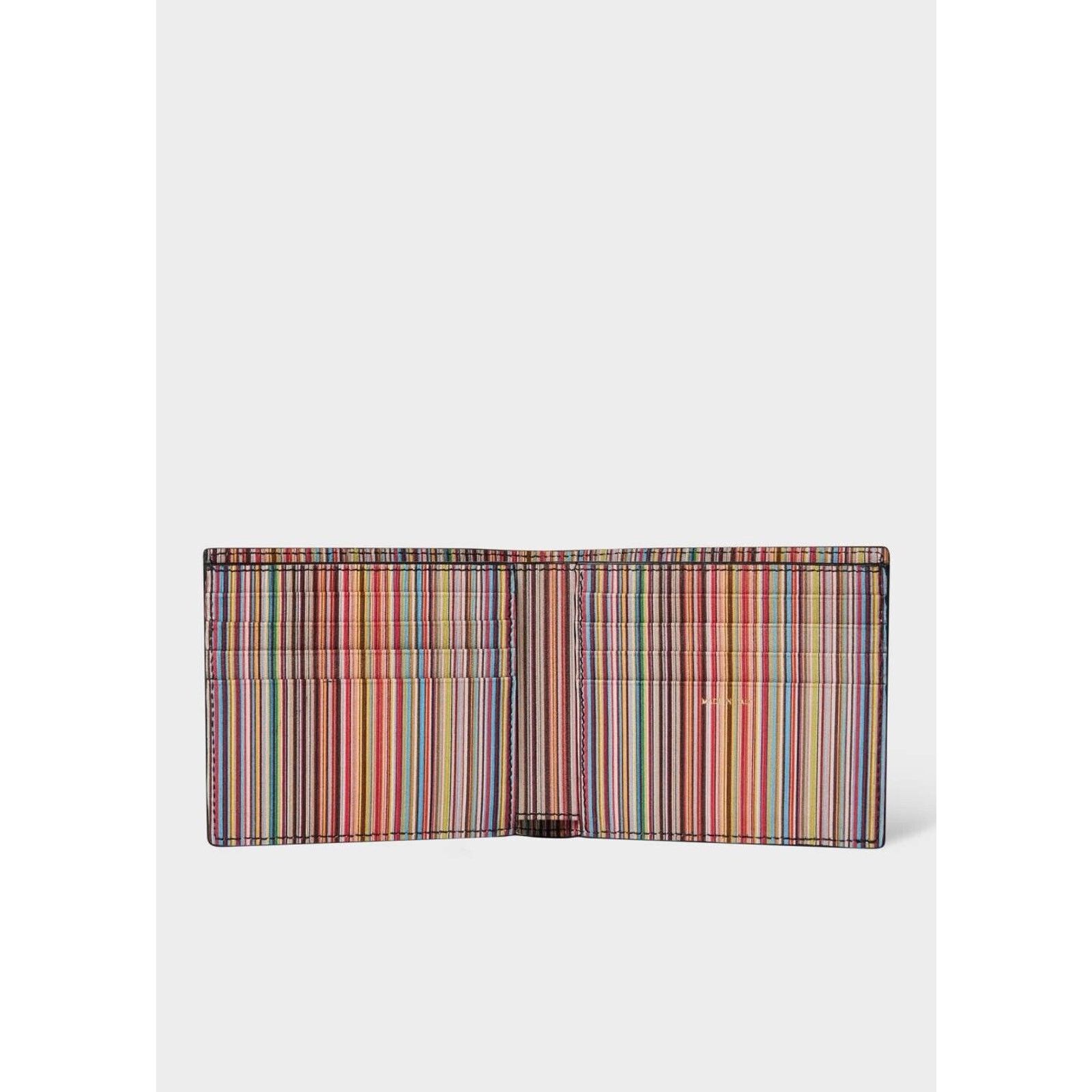 Paul Smith NWT $250 Navy Paul Smith Multi-stripe Leather Wallet. Italy. Size ONE SIZE - 3 Thumbnail