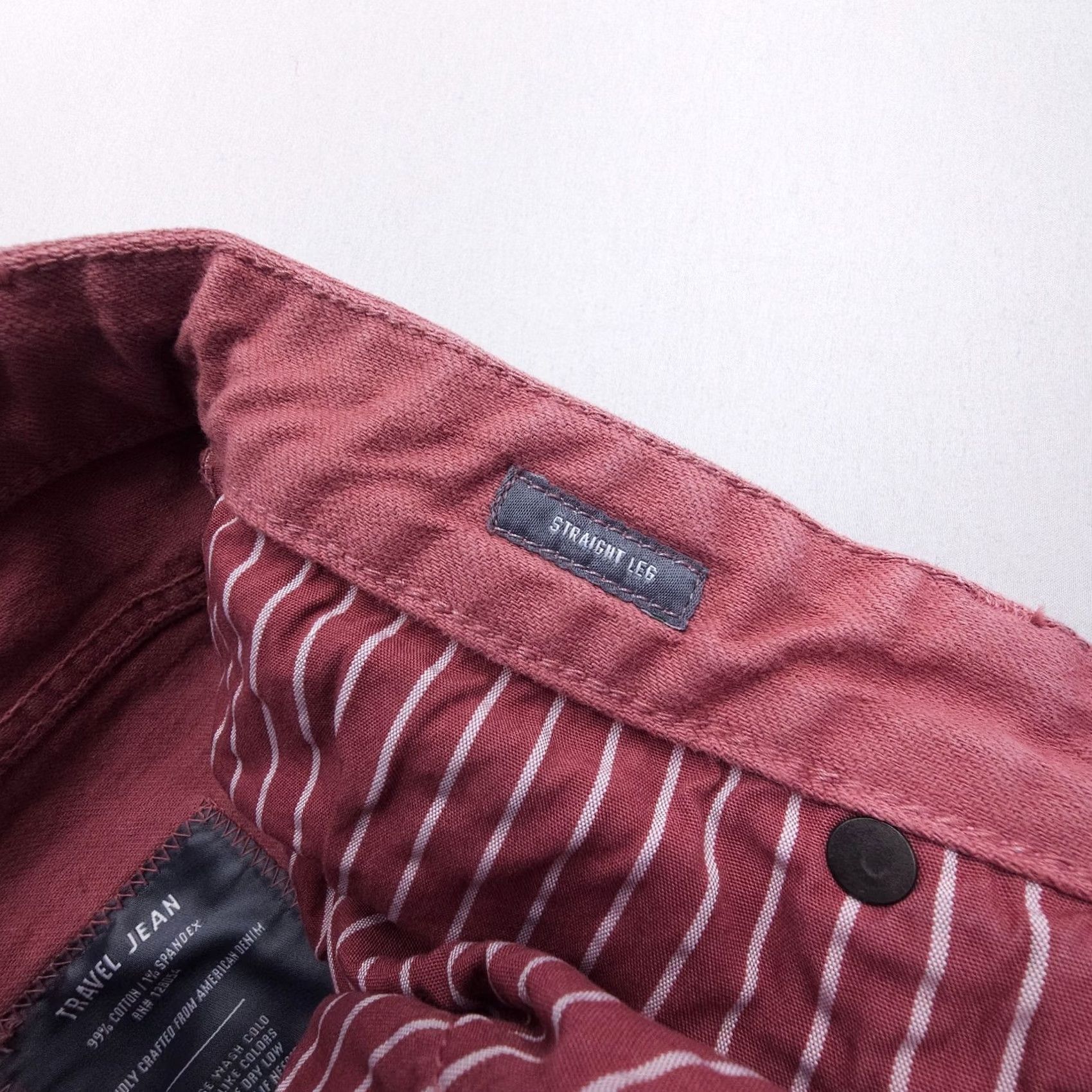 Bonobos Bonobos Travel Jeans Mens 33 x 34 Pink Straight Cotton Stretch Denim USA Made Size US 33 - 5 Thumbnail