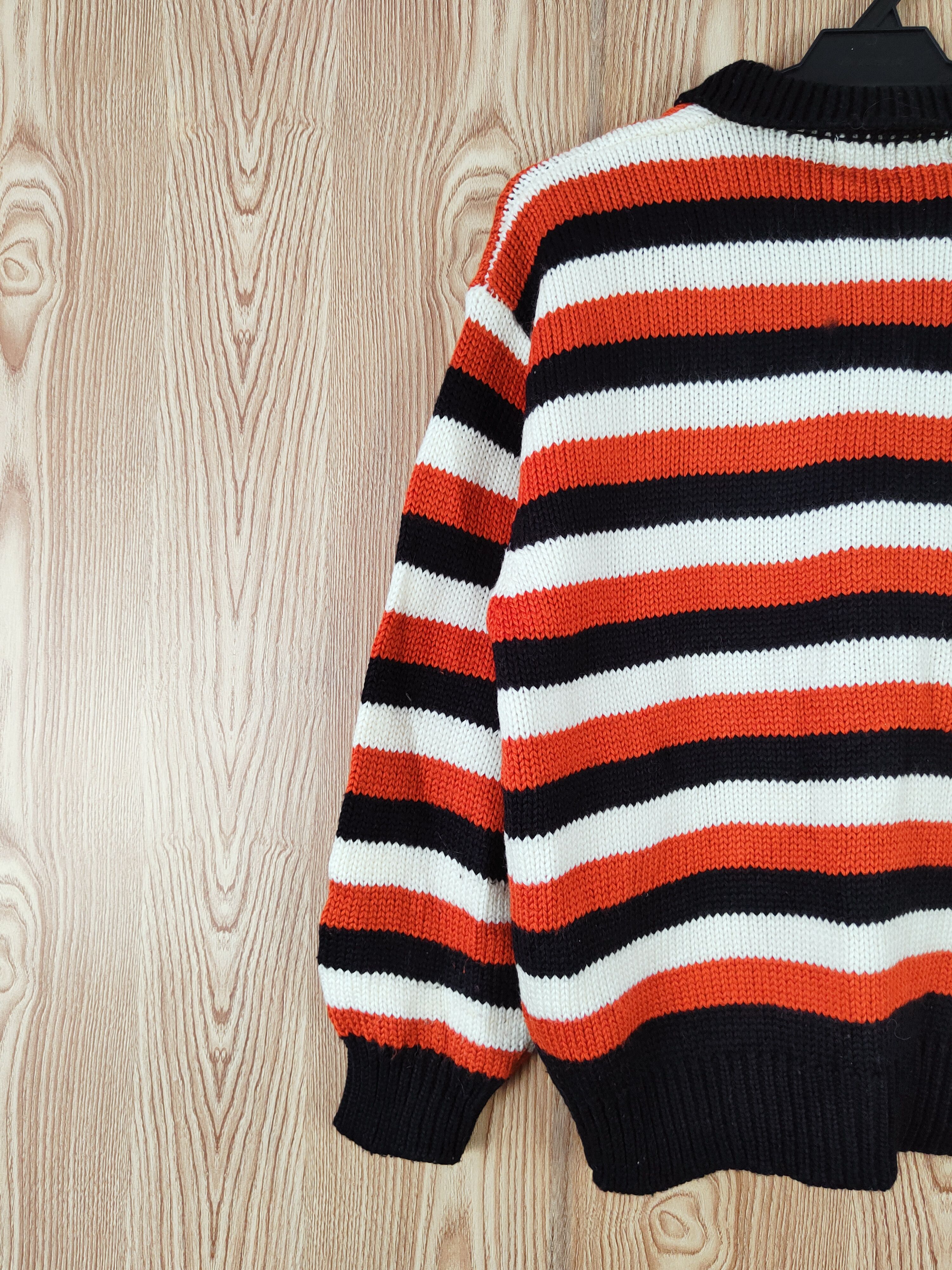 Japanese Brand × Vintage Girlfriend Black Orange Stripe Knitwear Sweatshirts #W750 Size US M / EU 48-50 / 2 - 8 Thumbnail