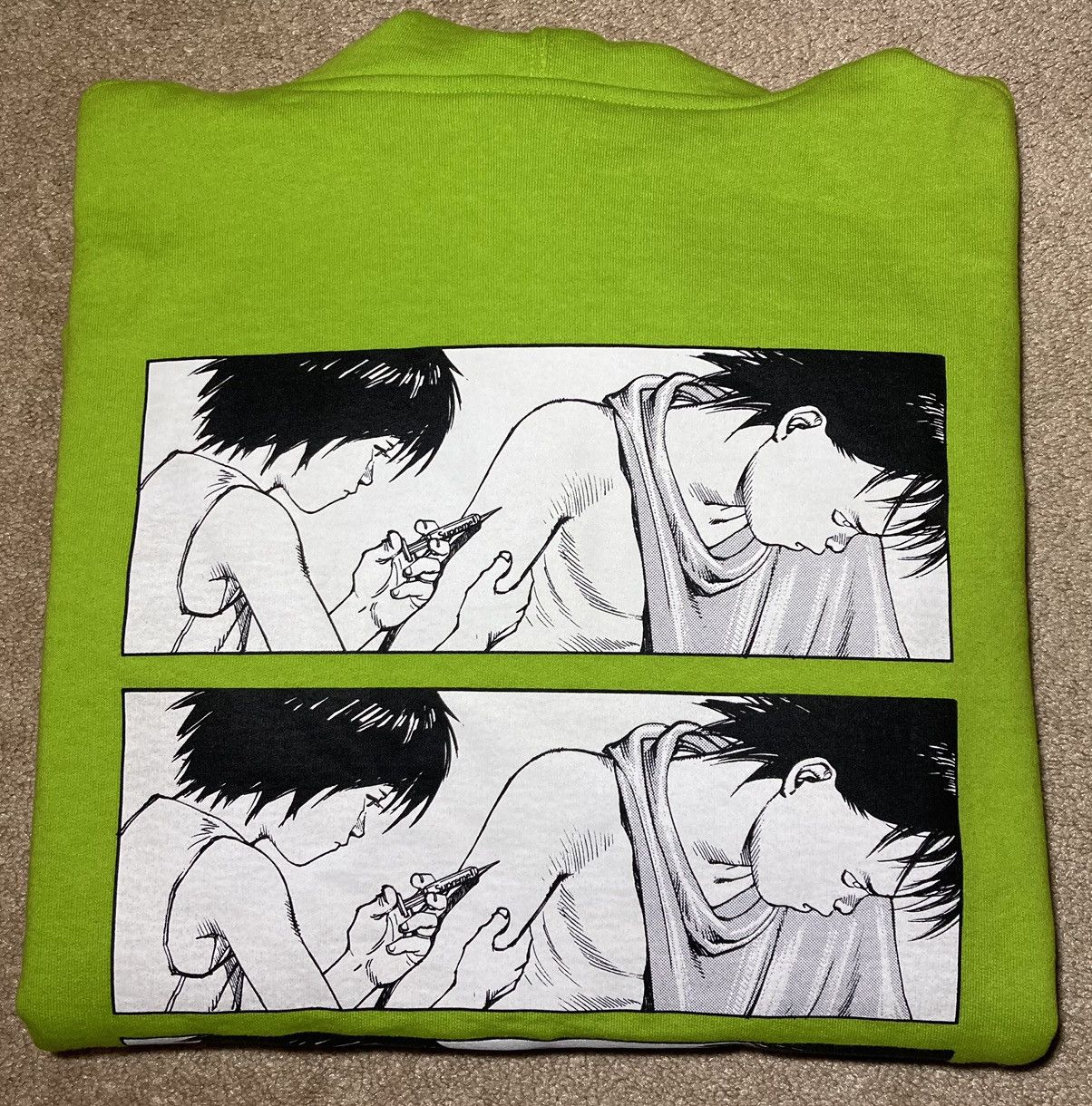 image of Fw17 Supreme Akira Syringe Manga Anime Hoodie 2017 Katsuhiro in Lime Green, Men's (Size Large)