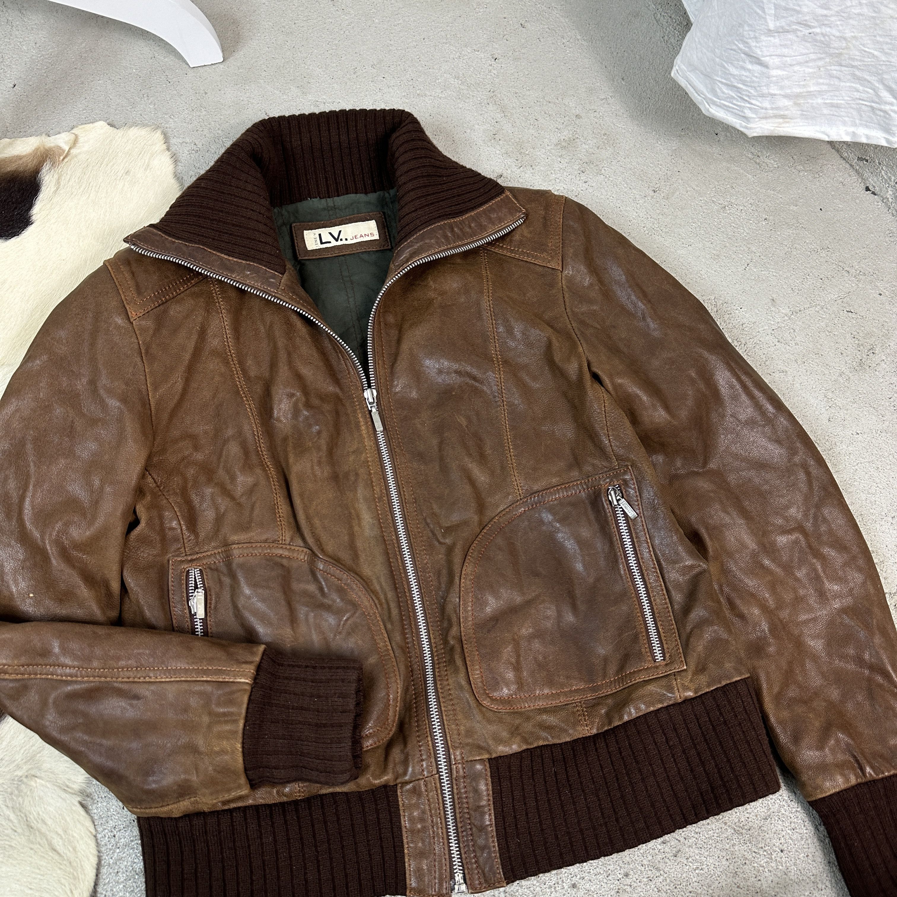 Vintage Vintage Brown Leather Jacket Size US L / EU 52-54 / 3 - 3 Thumbnail