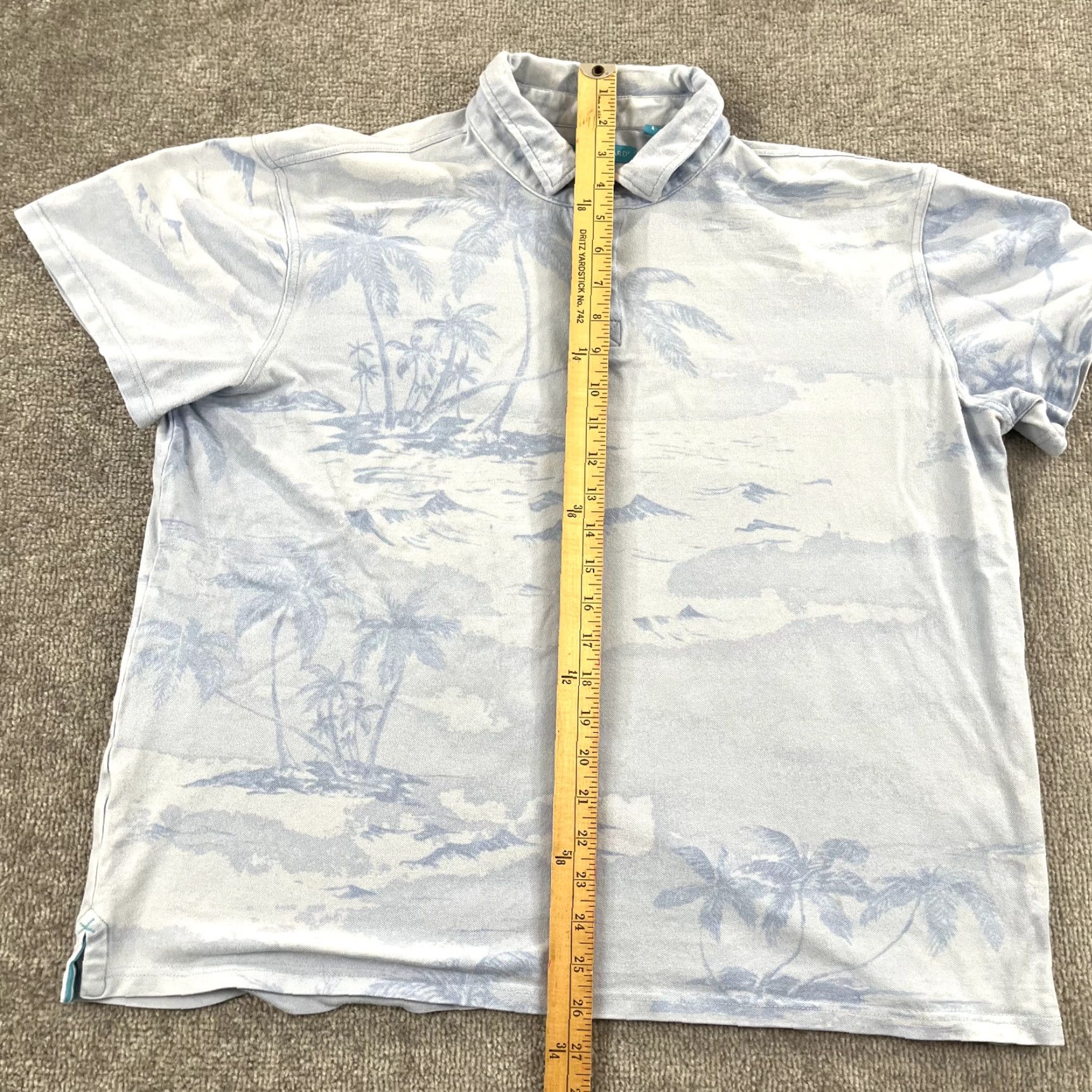 Tori Richard TORI RICHARD Polo Shirt Mens Large Blue Palm Tree Floral Hawaiian Short Sleeve Shirts Polo, Blue, Floral, Hawaiian, Men's Large, Short Sleeve Size US L / EU 52-54 / 3 - 3 Thumbnail