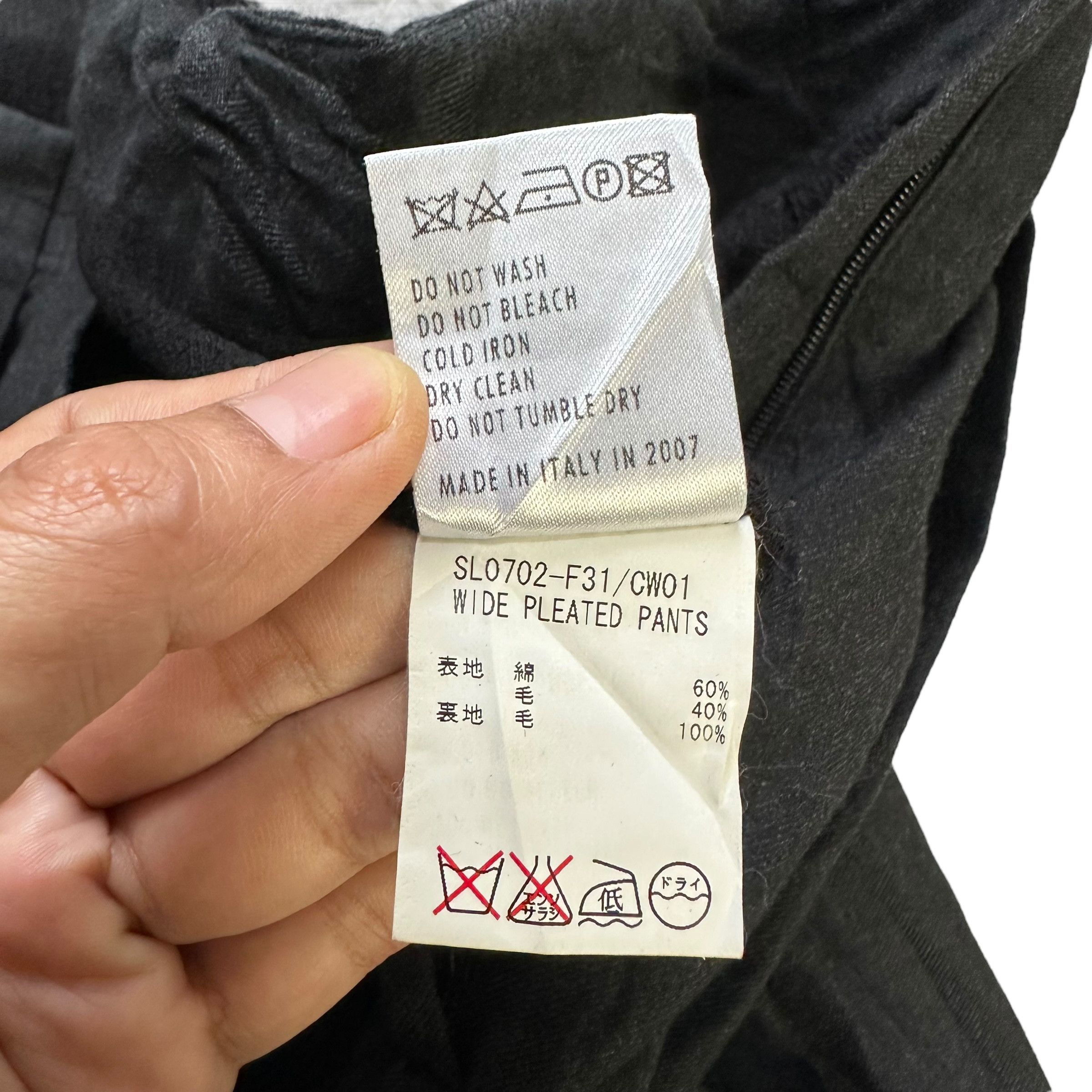 Japanese Brand Made in Italy Cotton Wool Wide Pleated Pants #A57-1319 Size 27" / US 4 / IT 40 - 9 Thumbnail