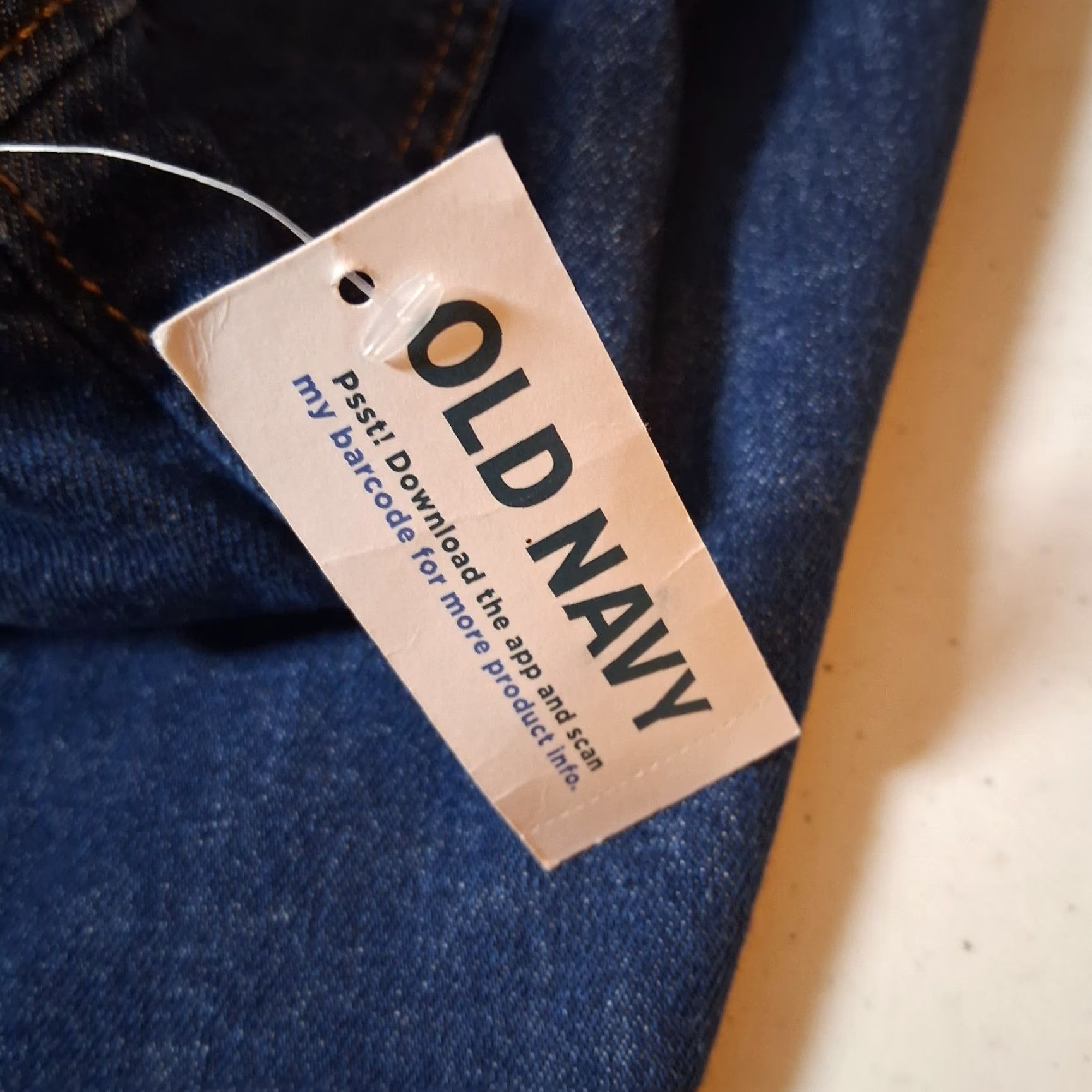 Old Navy Old Navy Jeans Women Large Pull On Straight Dark Wash Blue Denim Elastic NEW Size 36" / US 14 / IT 50 - 7 Thumbnail