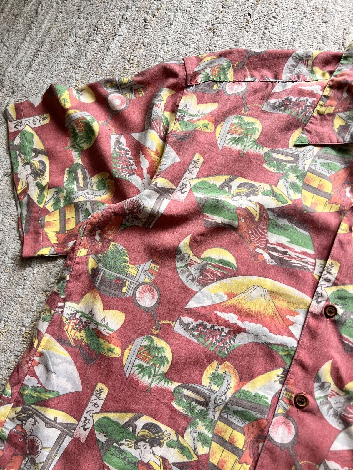 Kansai Yamamoto Kansai Man Japanese Motif Geisha Open Colar Hawaiian Shirt Size US M / EU 48-50 / 2 - 6 Thumbnail