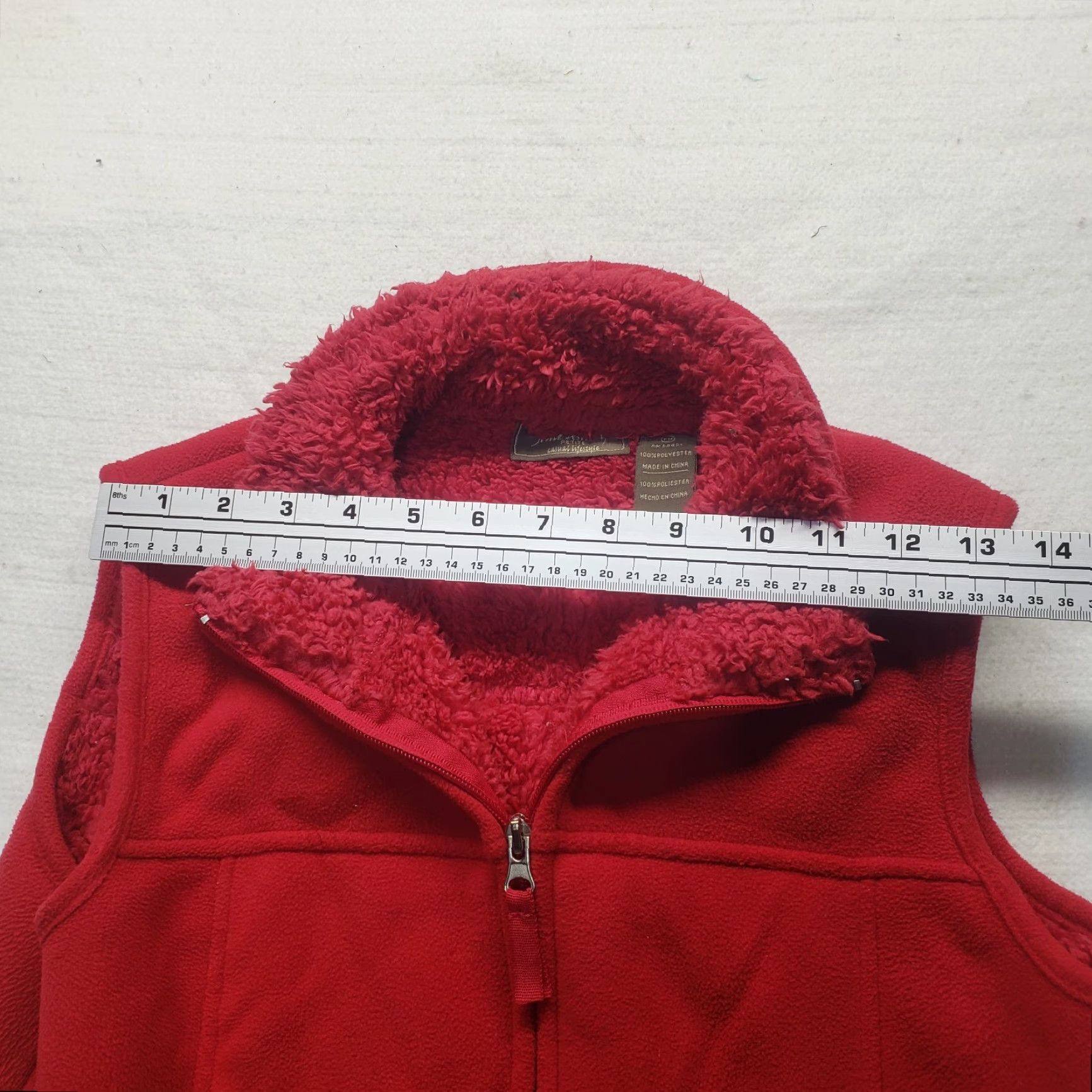 Vintage Jane Ashley Vest Womens PM Red Lightweight Fleece Zipper Petite Medium Sweater Size M / US 6-8 / IT 42-44 - 4 Thumbnail