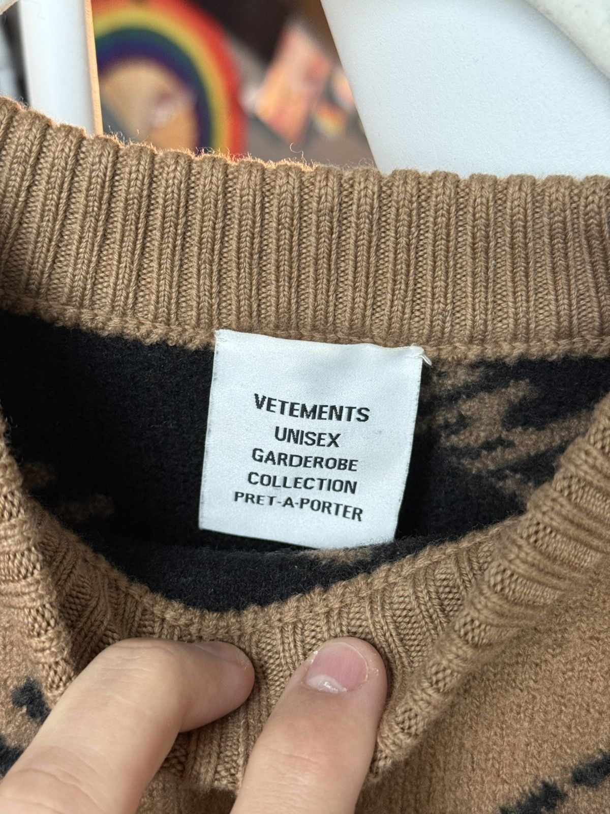 Vetements Vetements All-Over Logo Embroidered Knit Sweater Size US XS / EU 42 / 0 - 3 Thumbnail