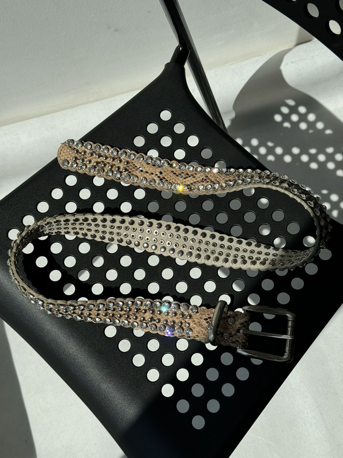 B.B. Simon × Vintage Vintage Rhinestone Y2k Leopard Avant Garde Belt Rare Size ONE SIZE - 6 Thumbnail