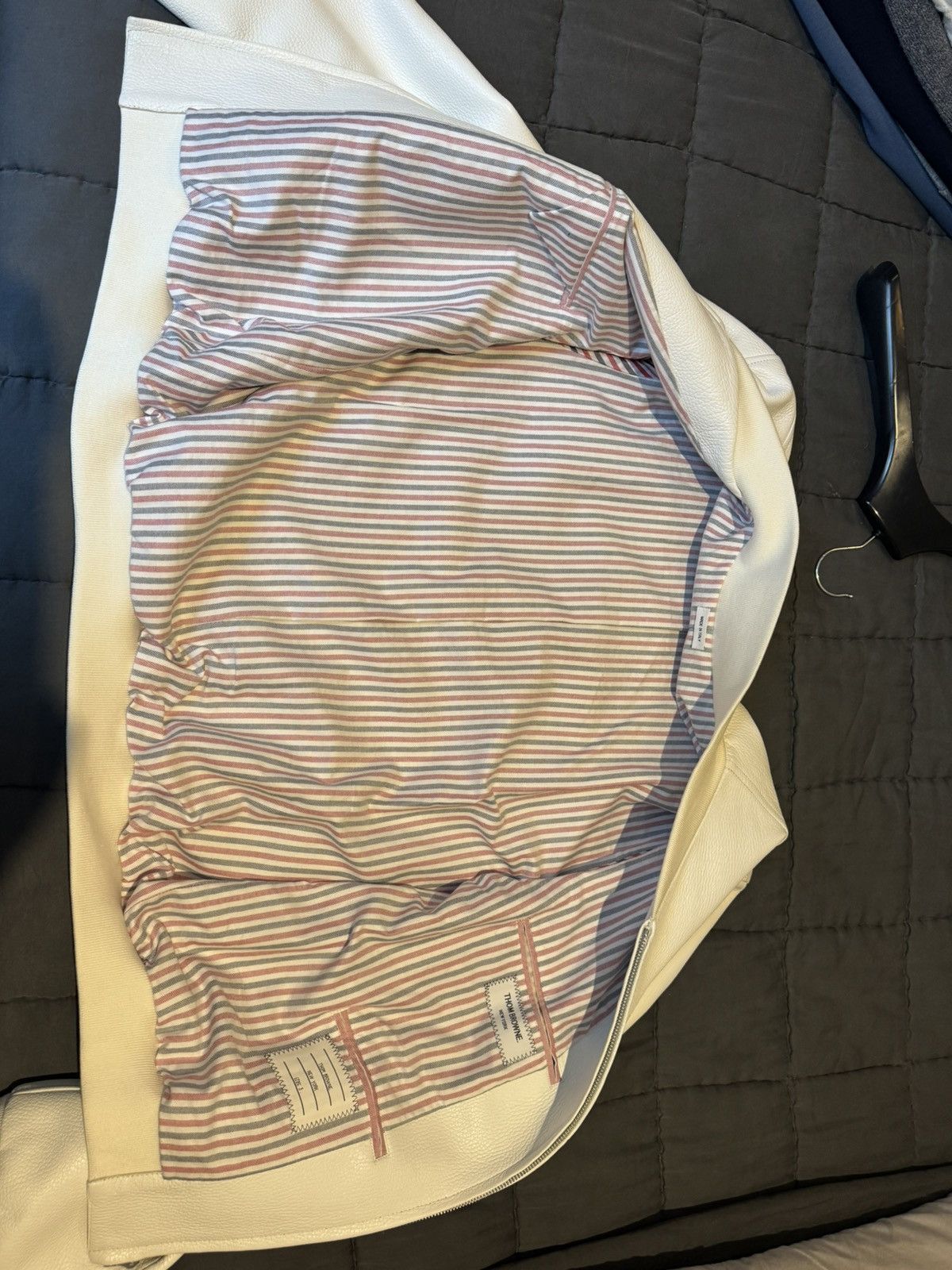 Thom Browne Thom Browne White Leather Jacket - Size 3 Size US XS / EU 42 / 0 - 2 Thumbnail