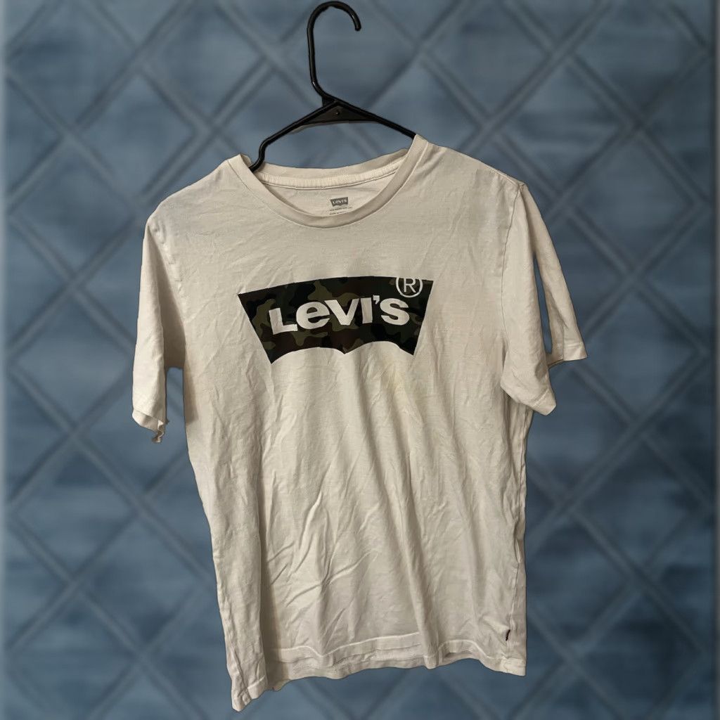Logo 7 VINTAGE Levi’s T-Shirt Mens Cotton Logo White M Adult Medium White Logo Retro Men T-Shirt Size US M / EU 48-50 / 2 - 1 Thumbnail