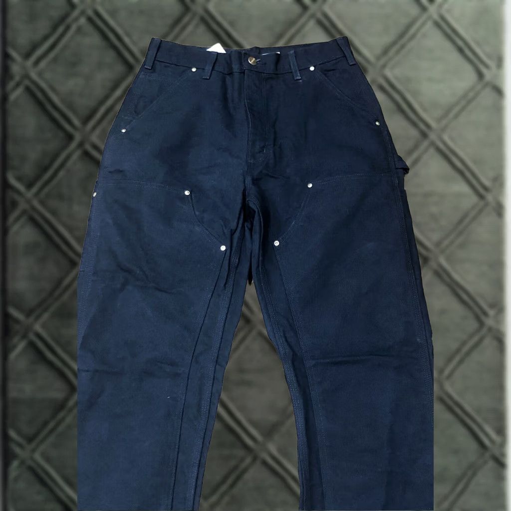 Carhartt VINTAGE Carhartt Carpenter Pants Black 31 x 34 Loose Original Fit 90s Workwear Denim Canvas Straight Leg USA 7 Pocket Double Knee Size US 31 - 1 Thumbnail