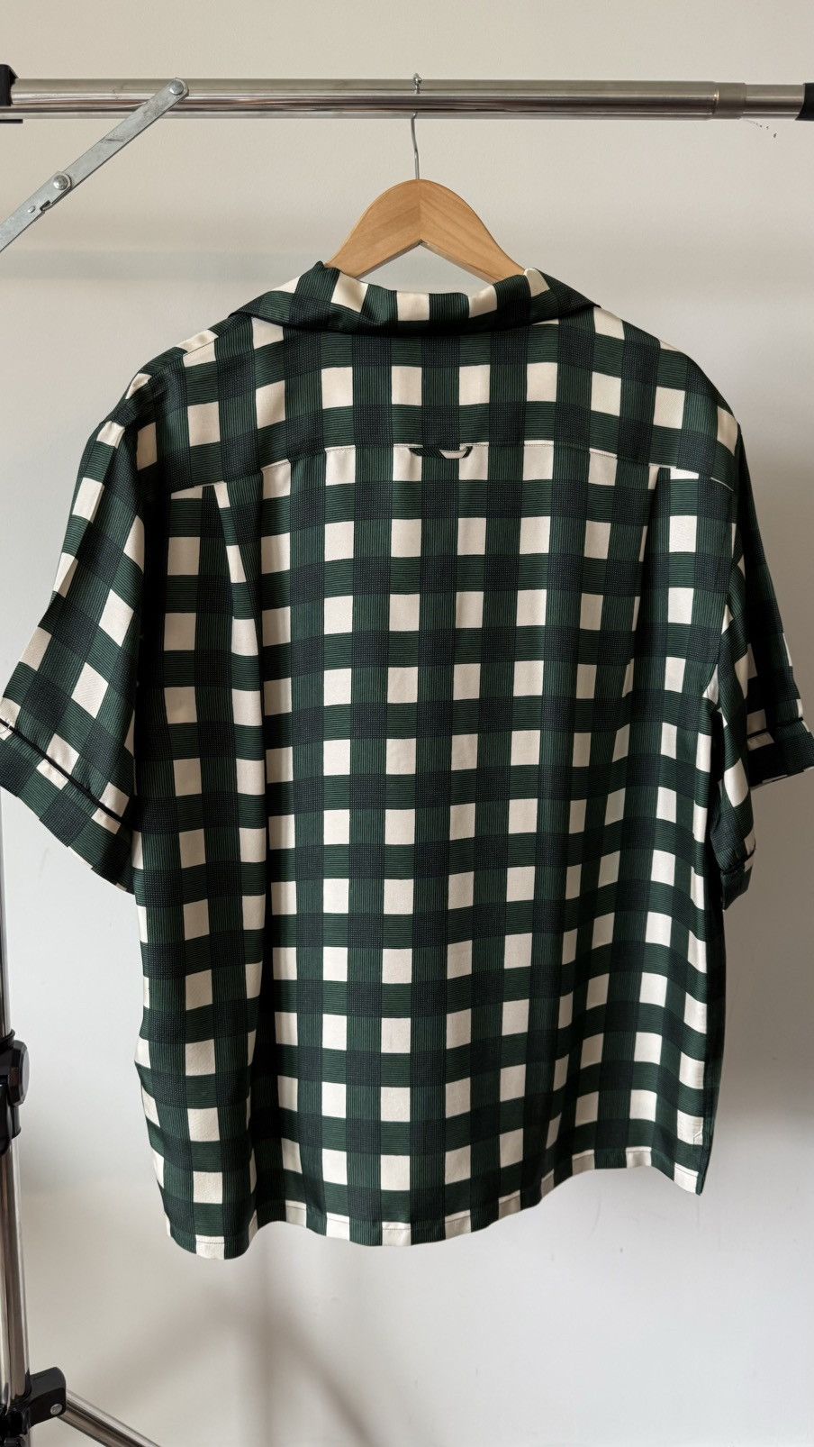 Prada Prada Mens Silk Checkered Short Sleeve Shirt Size US L / EU 52-54 / 3 - 10 Thumbnail