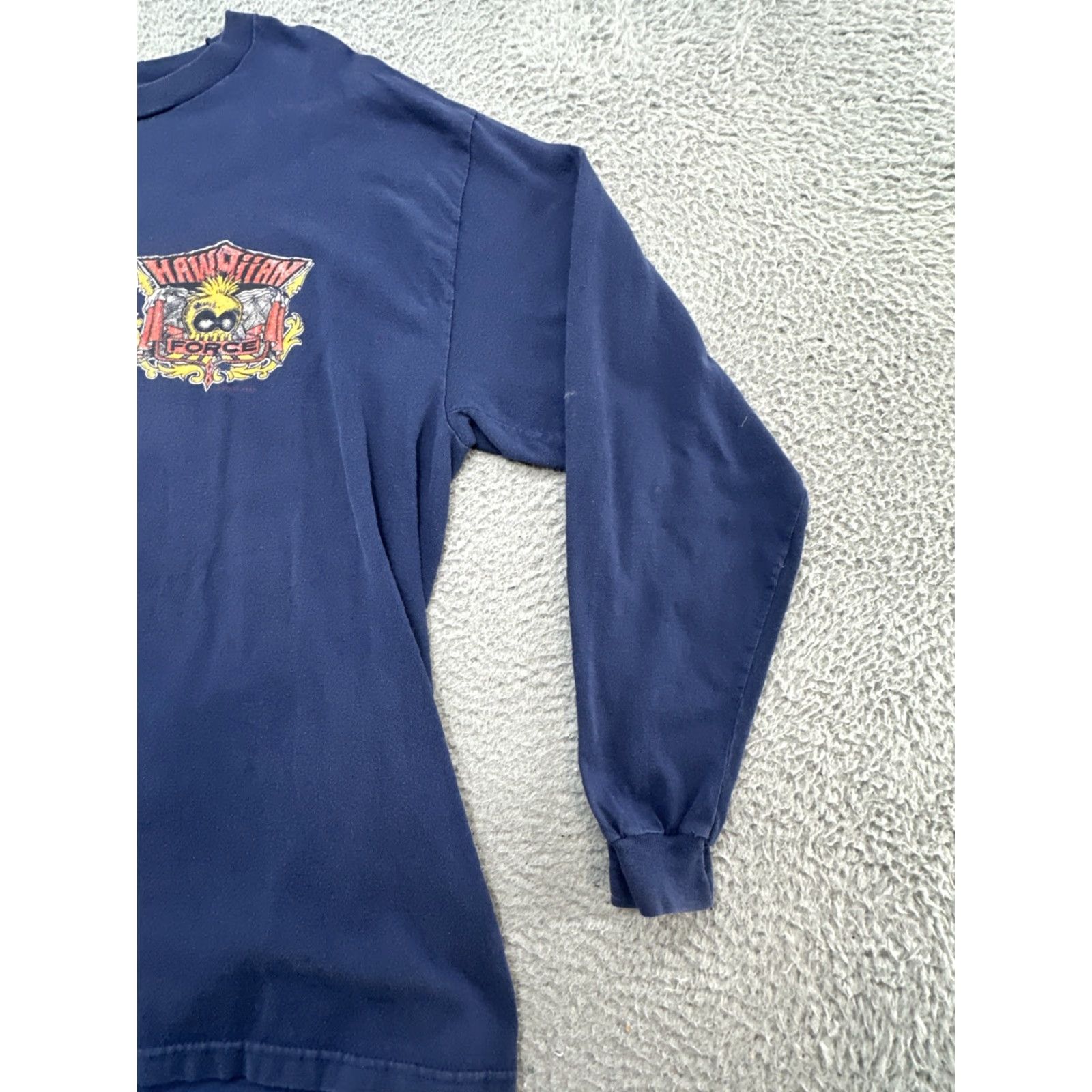 Vintage VINTAGE Rare 90s JIMMY’Z Old Hawaiian Force Surf Legend Warrior Long-sleeve T-Shirt Men L Blue Graphic Print Double-Sided Limited Edition Size US L / EU 52-54 / 3 - 3 Thumbnail