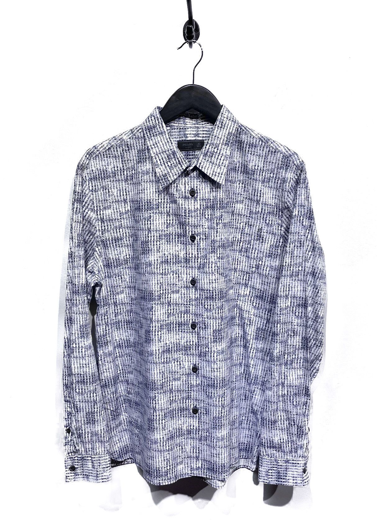 Prada Prada Grey Abstract Patterns Pocketed Shirt Size US XL / EU 56 / 4 - 1 Thumbnail