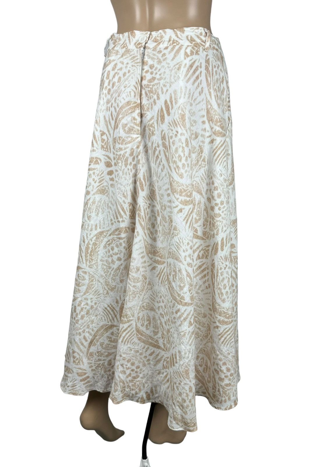 Designer Hemisphere Maxi Long Skirt Pleated Linen Printed size M Size 26" / US 2 / IT 38 - 6 Thumbnail