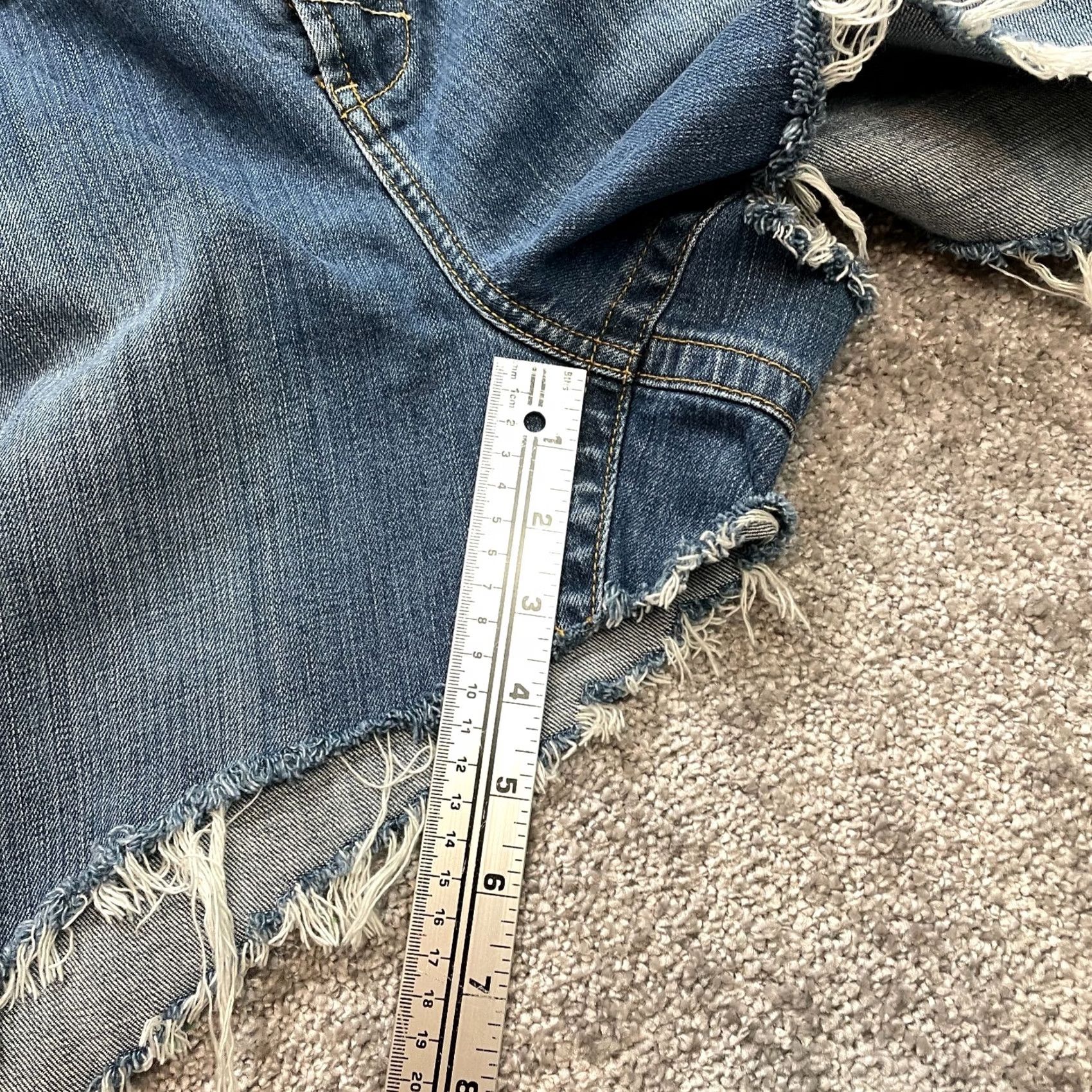 Denime Venezia Womens 4" Denim Cut-Off Shorts Dark Blue 20 Plus Size Casual Size 42" / US 20 - 3 Thumbnail