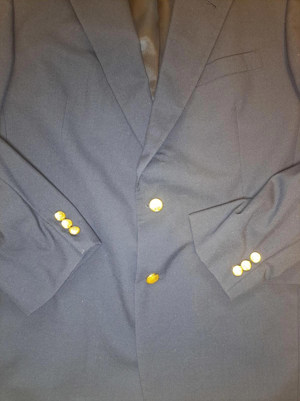 Hart Schaffner Marx Hart Schaffner Marx Blazer Mens 42R Navy Gold Buttons Wool Size 42R - 5 Thumbnail